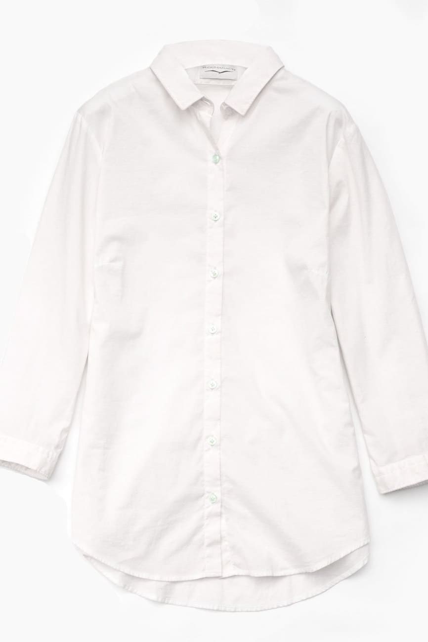 3/4 Sleeve Stretch Poplin Shirts - White - Ploumanac'h