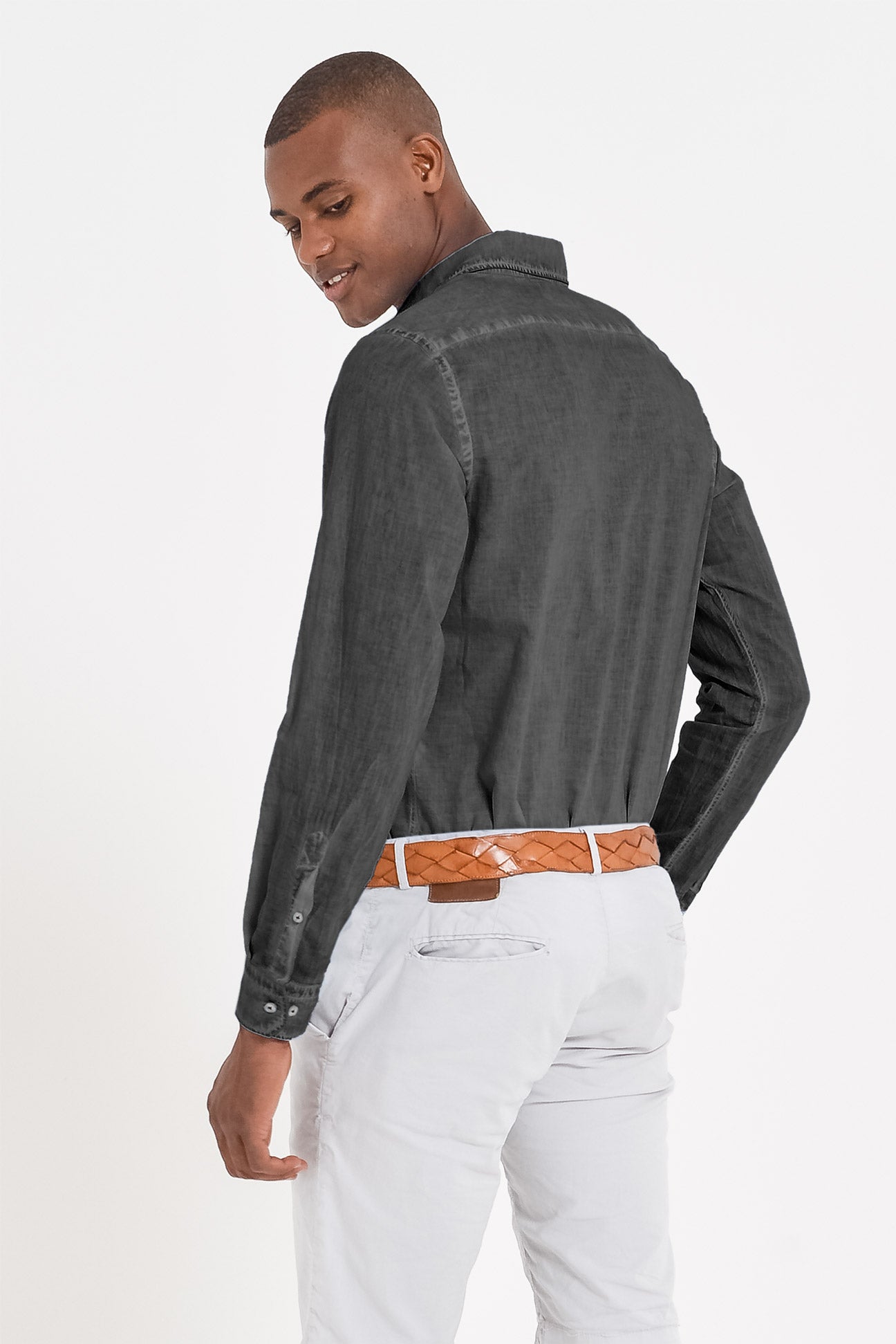 Relaxed Fit Cotton Voile Shirt - Pietra