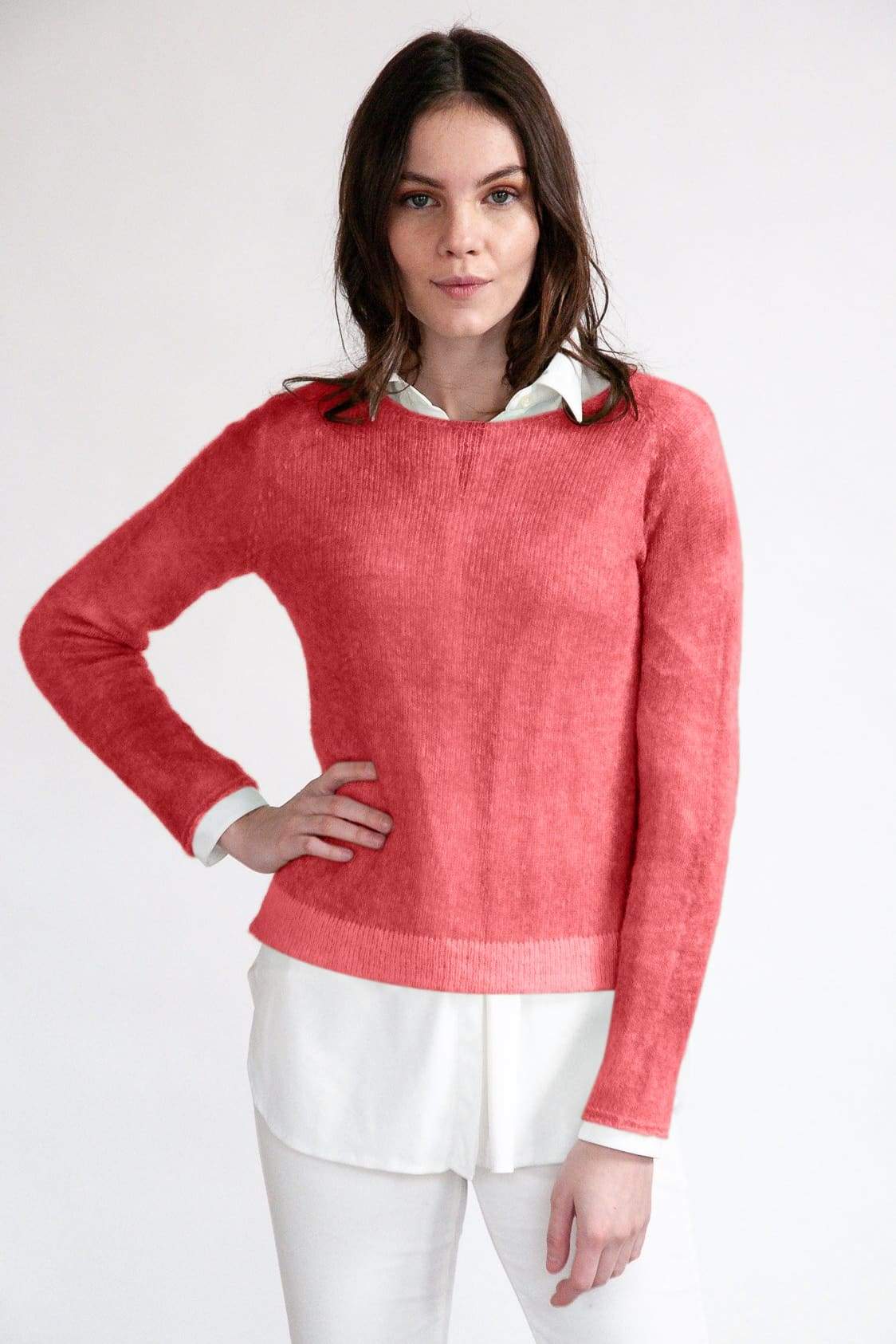 Alpaca Crew Neck Cherry - Sweaters