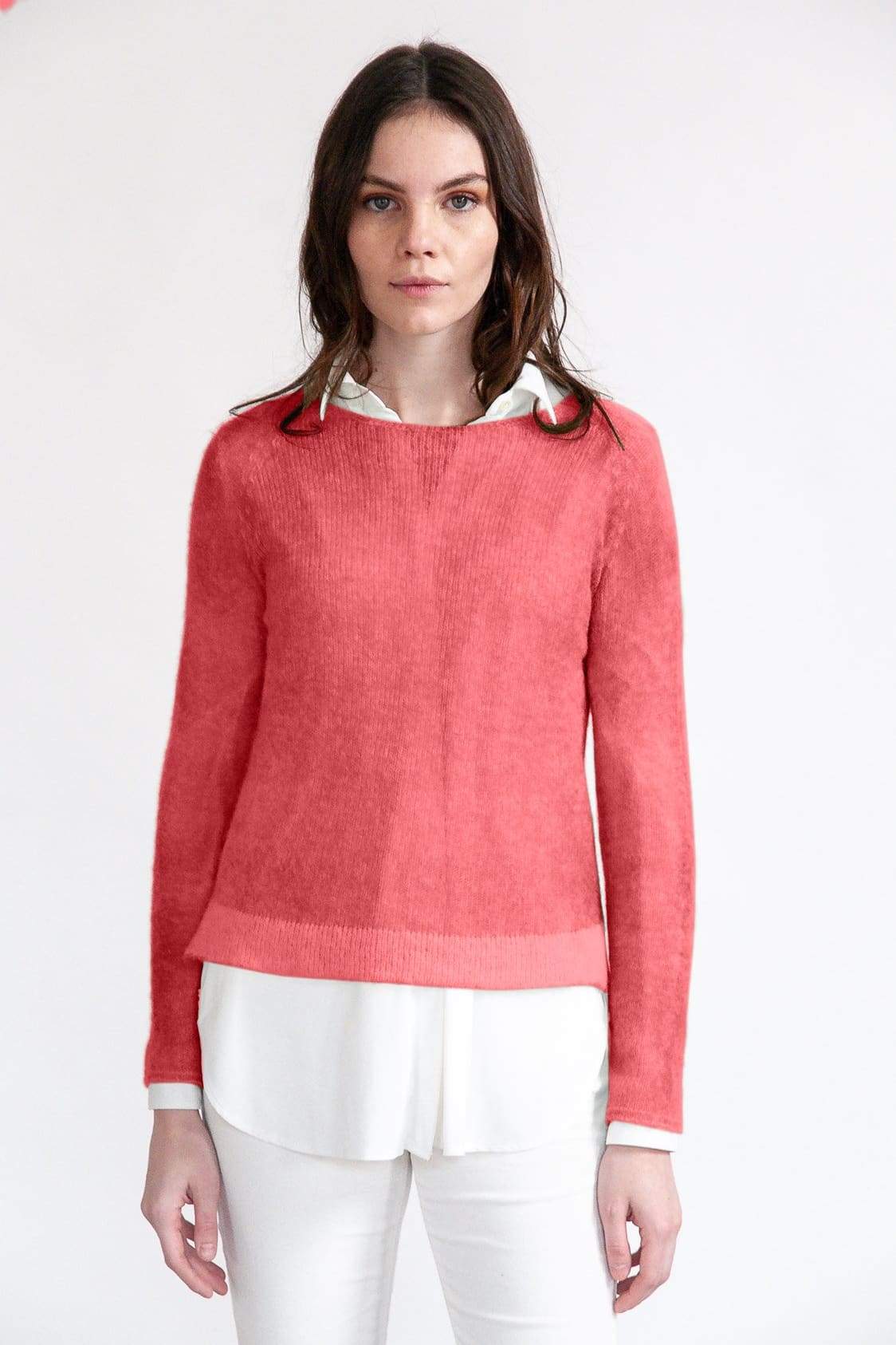 Alpaca Crew Neck Cherry - Sweaters