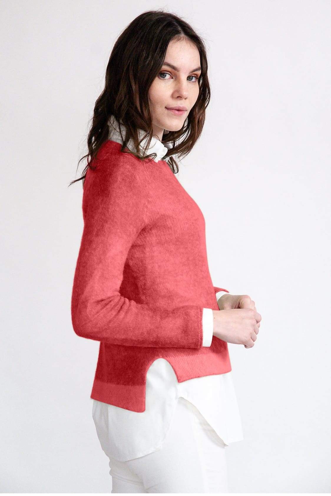 Alpaca Crew Neck Cherry - Sweaters