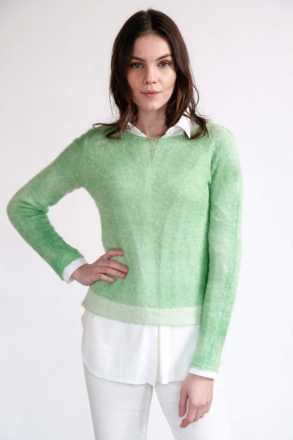 Alpaca Crew Neck Mint - Sweaters