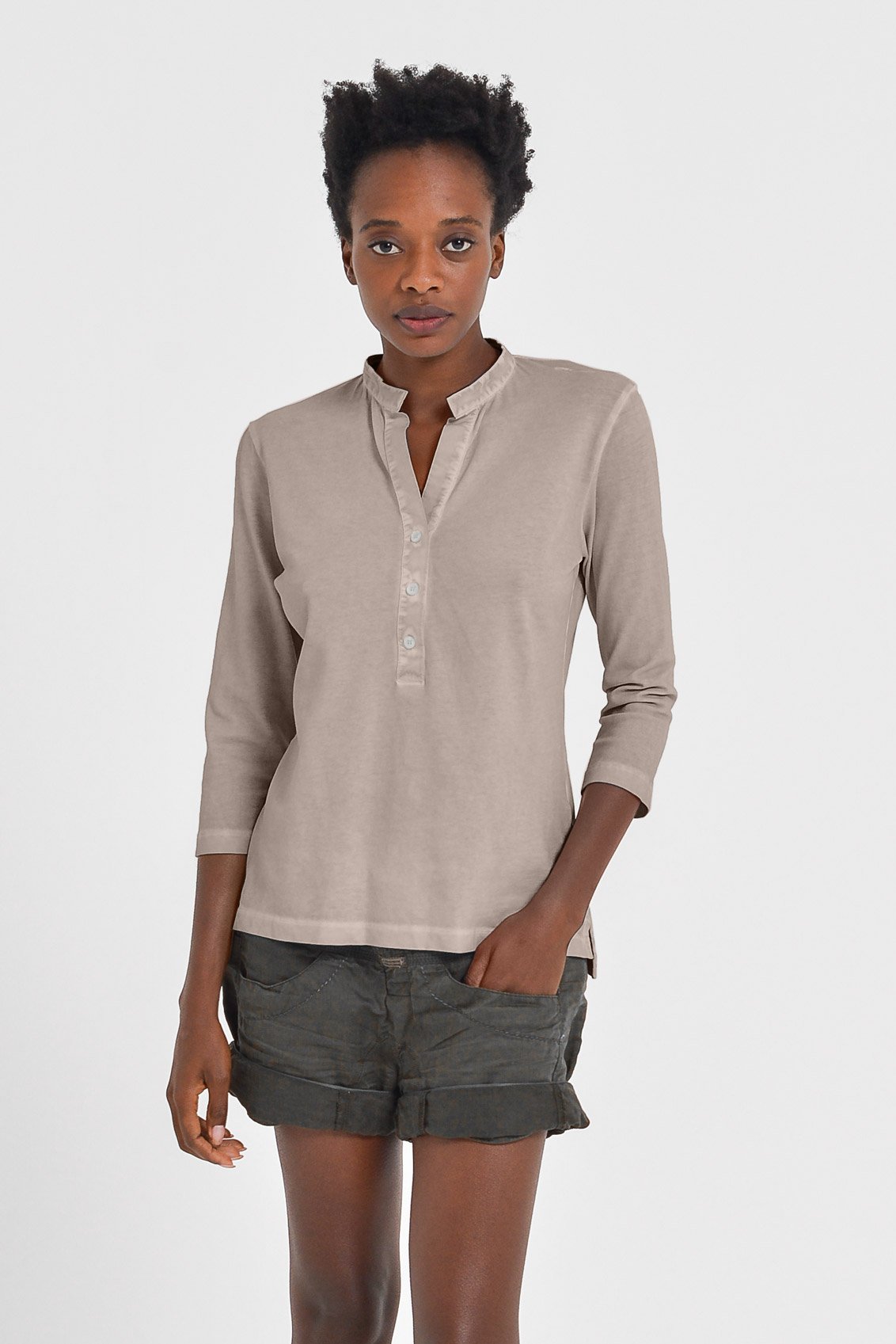 Banded Collar Polo Shirt - Corda - Polos