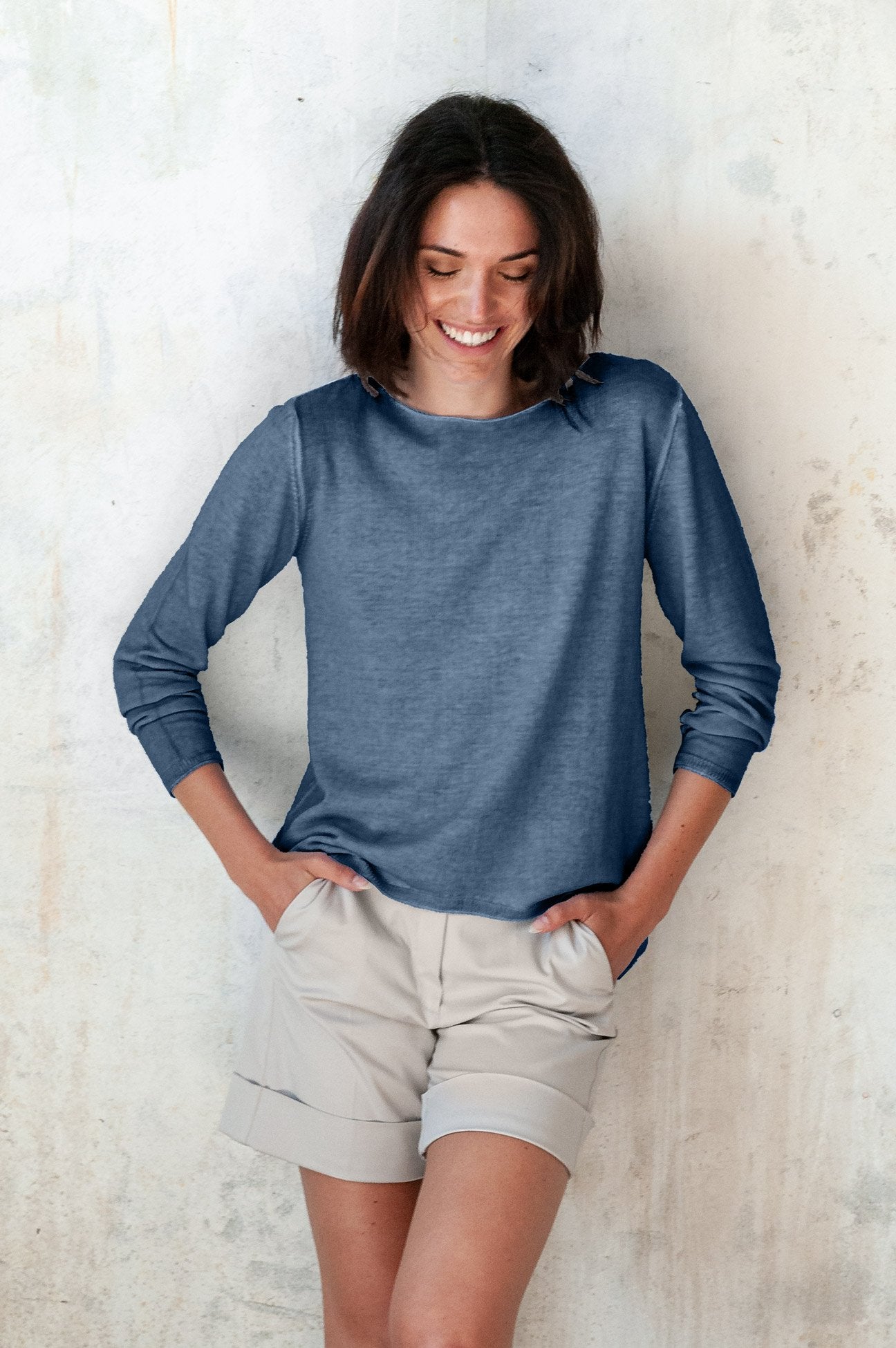 Boat Neck Cotton Sweater - Jeans - Sweaters