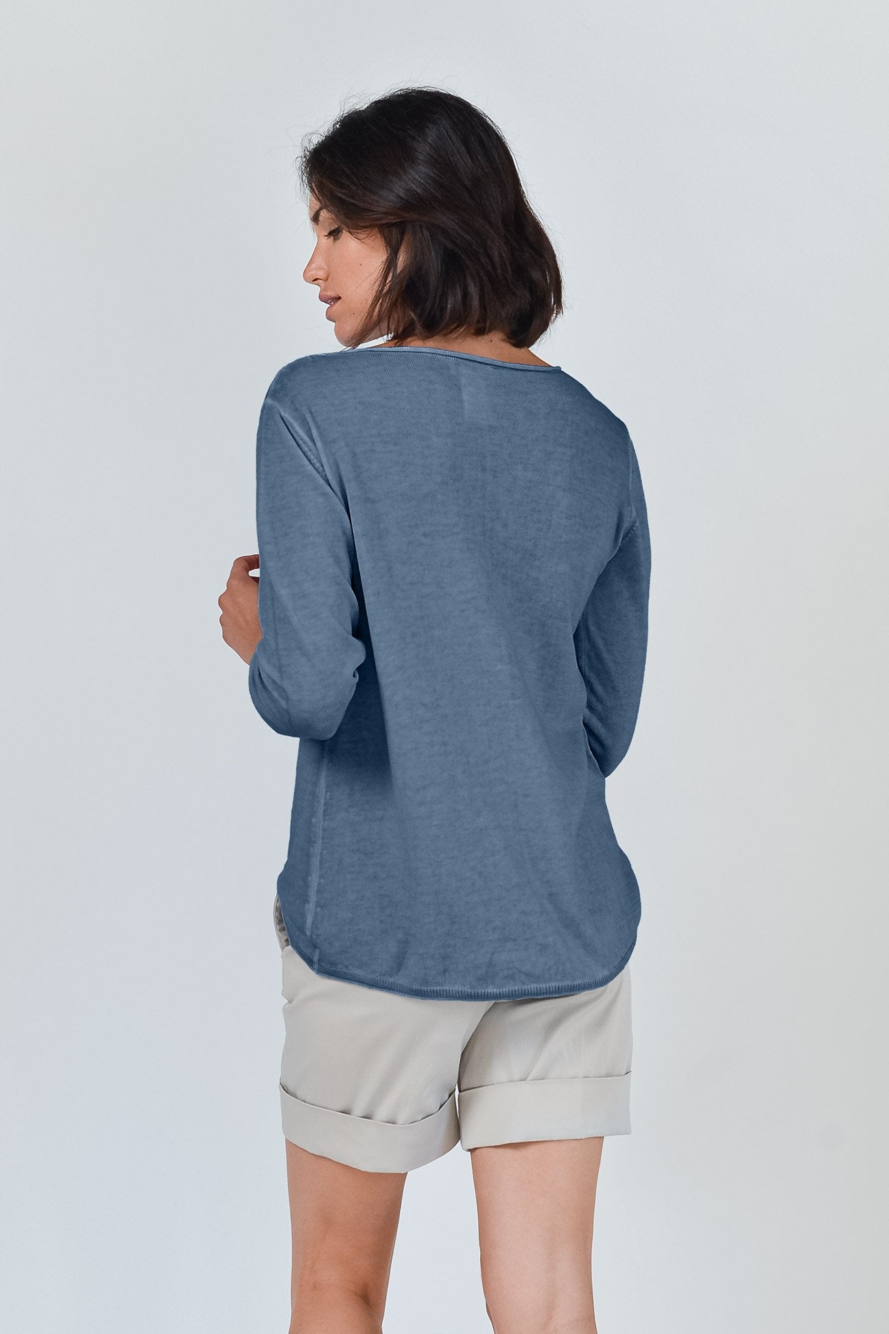 Boat Neck Cotton Sweater - Jeans - Sweaters