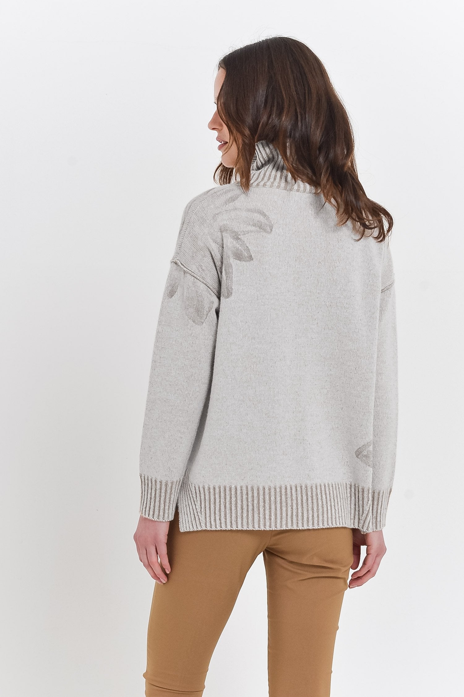 Bothy Edel Granite - Hand-Painted Plated Turtleneck Sweater