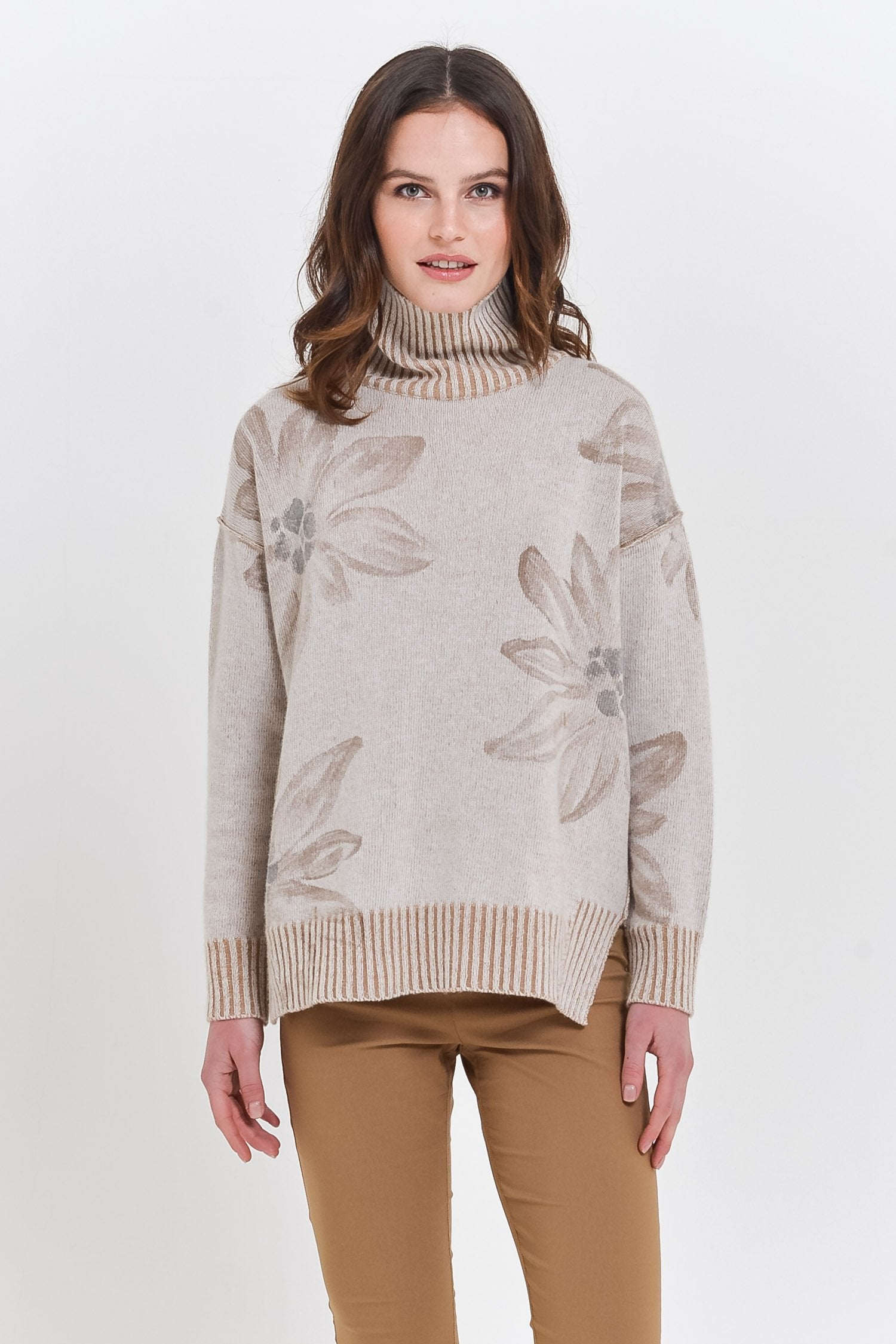 Bothy Edel Wood - Hand-Painted Plated Turtleneck Sweater - 