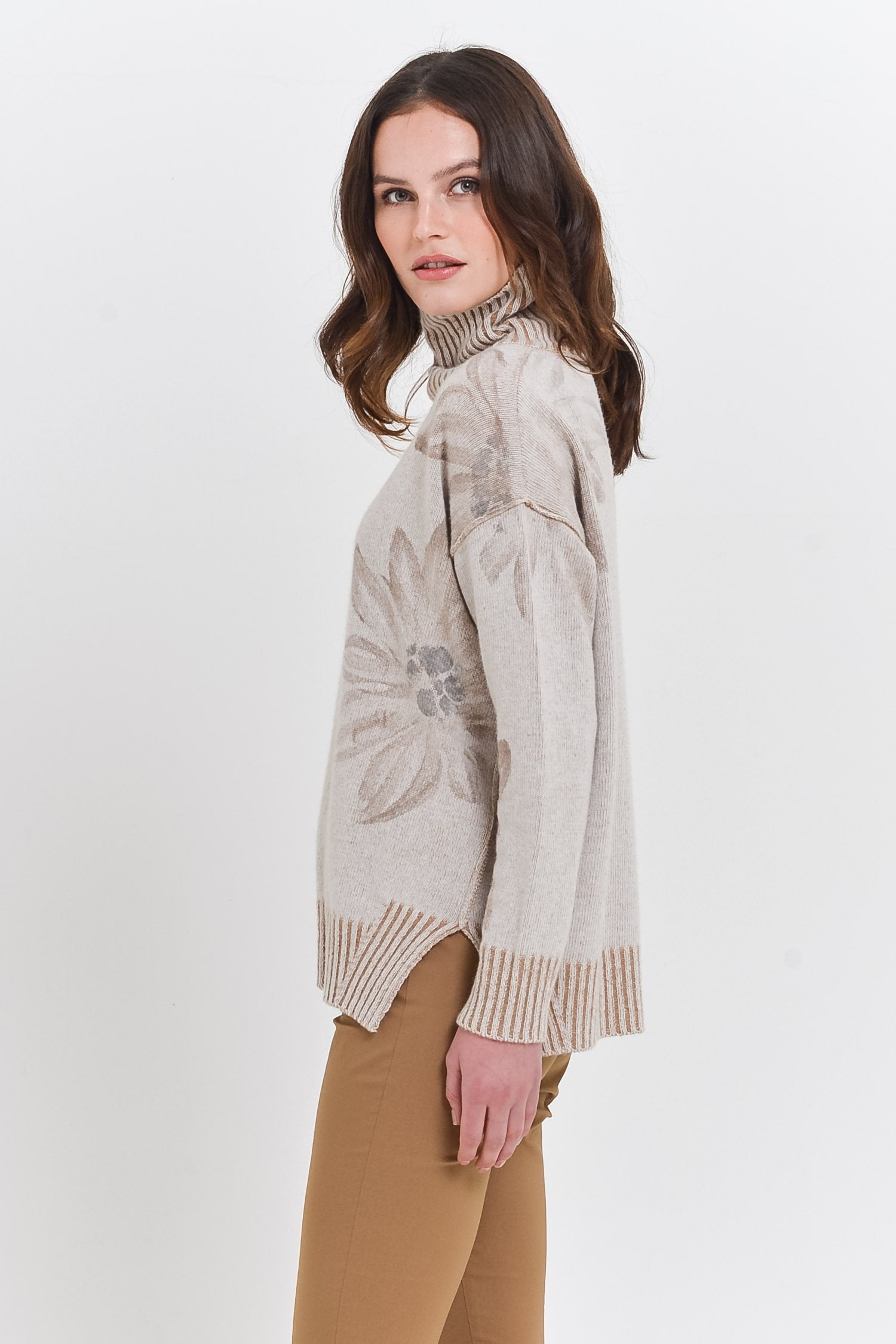 Bothy Edel Wood - Hand-Painted Plated Turtleneck Sweater -