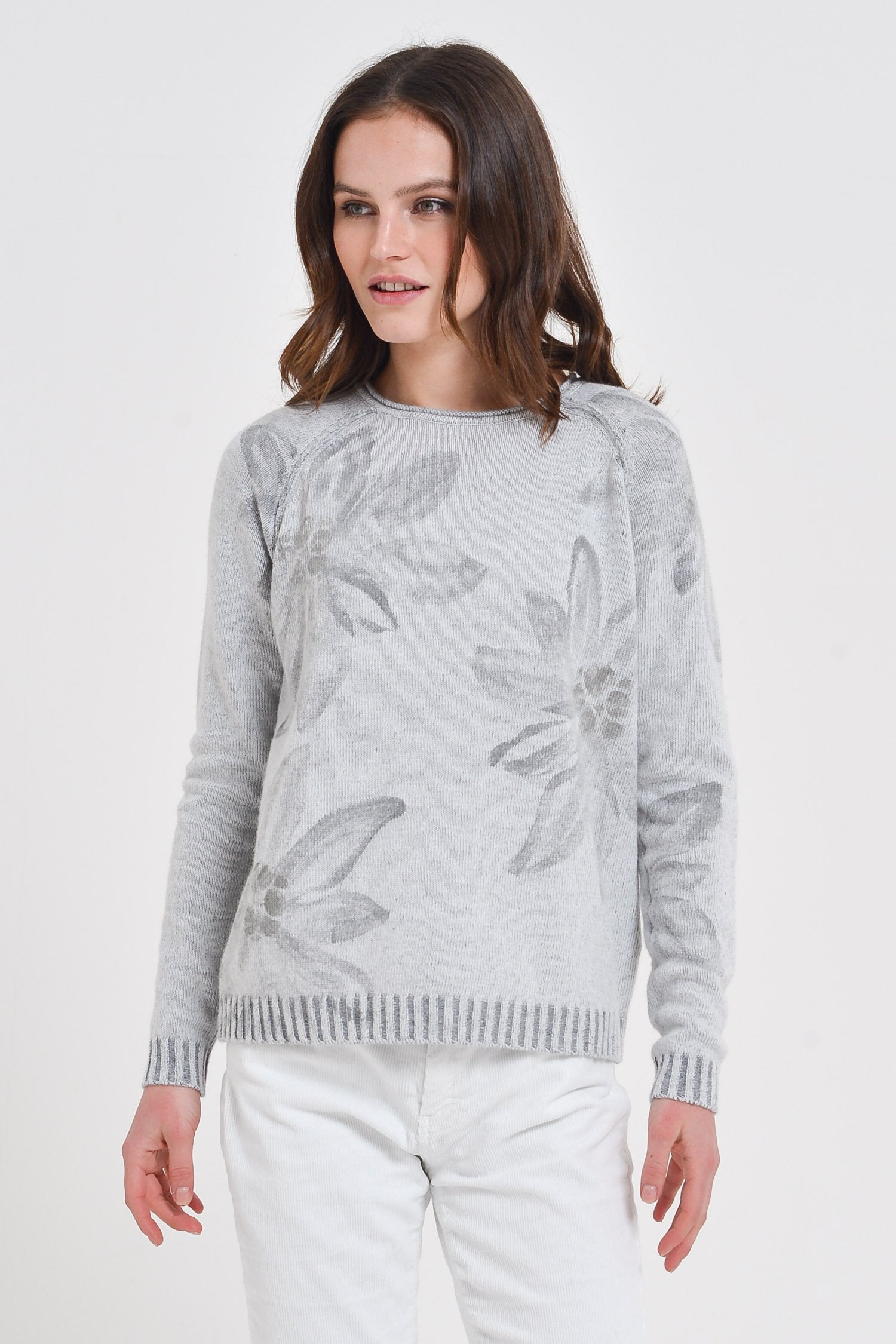 Clett Edel Granite - Hand Painted Plated Crew Neck Sweater -