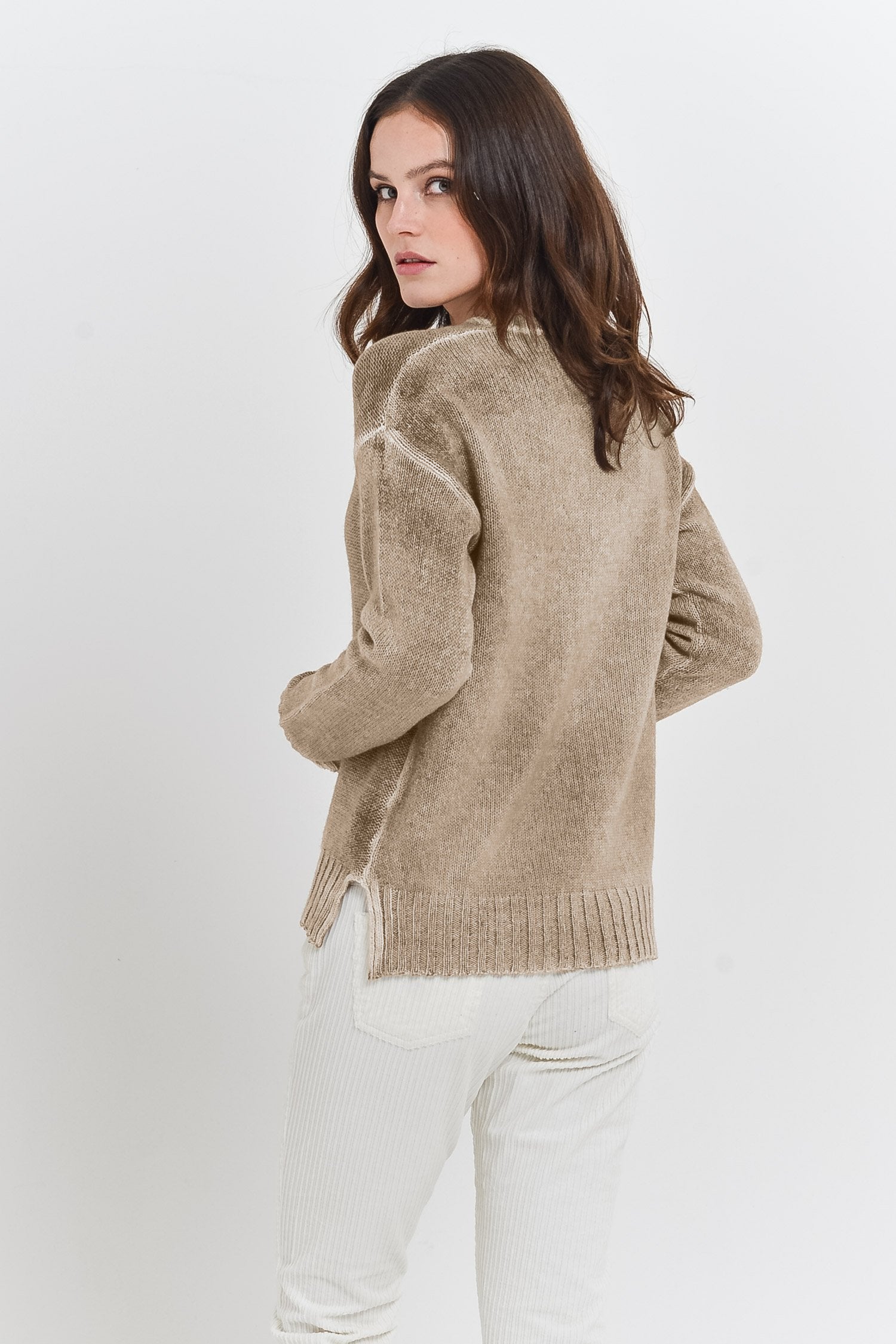 Copse Wood Spray Painted - Comfy Cable Sweater - Sweaters