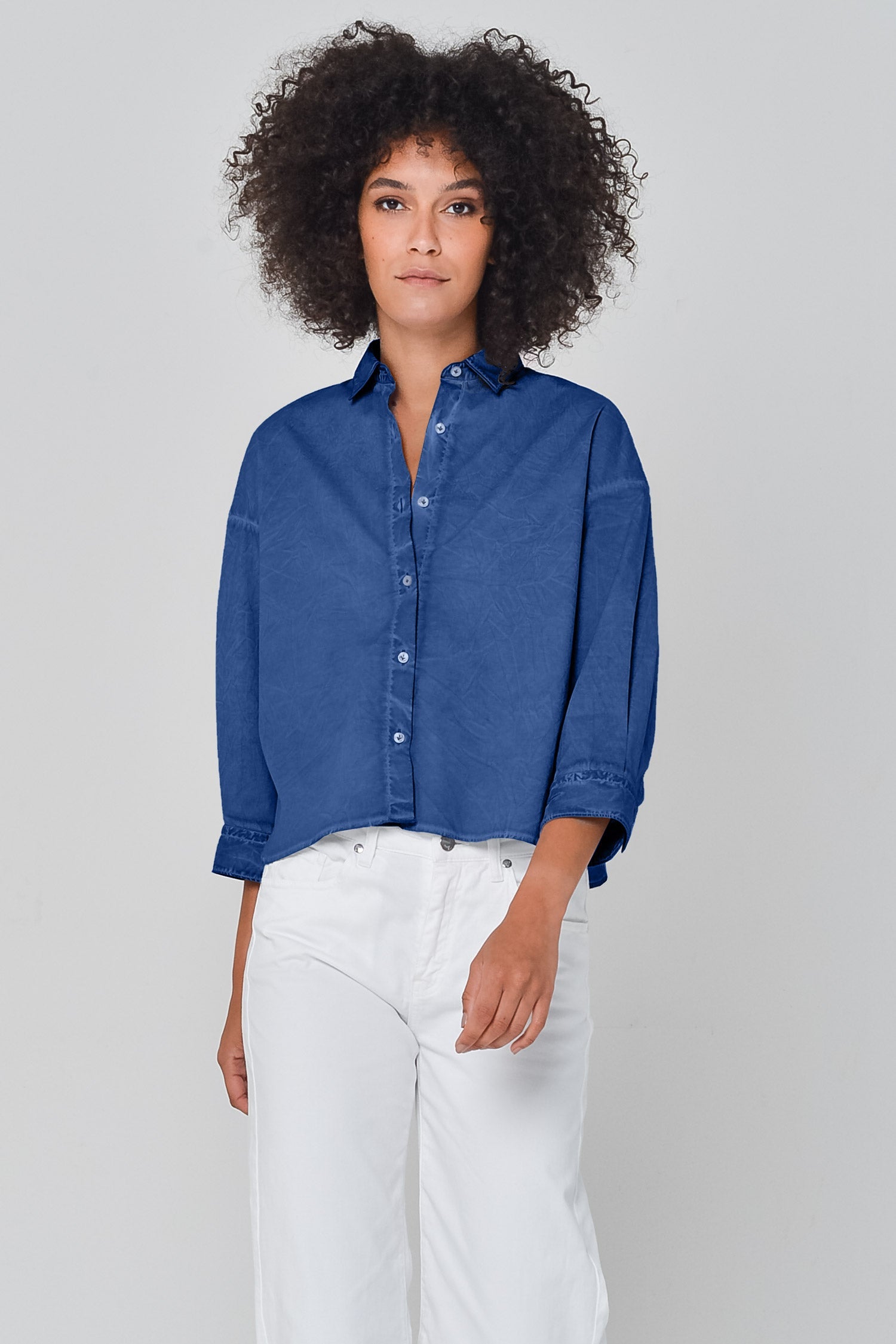 Crop Poplin Shirt Pacific - Shirts