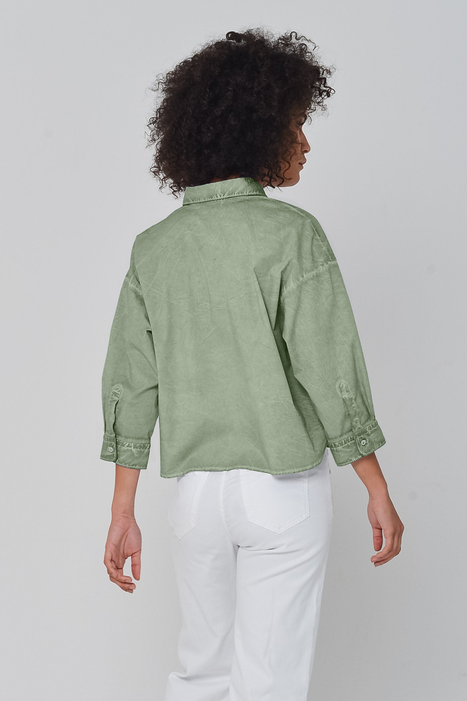 Crop Poplin Shirt Palm - Shirts