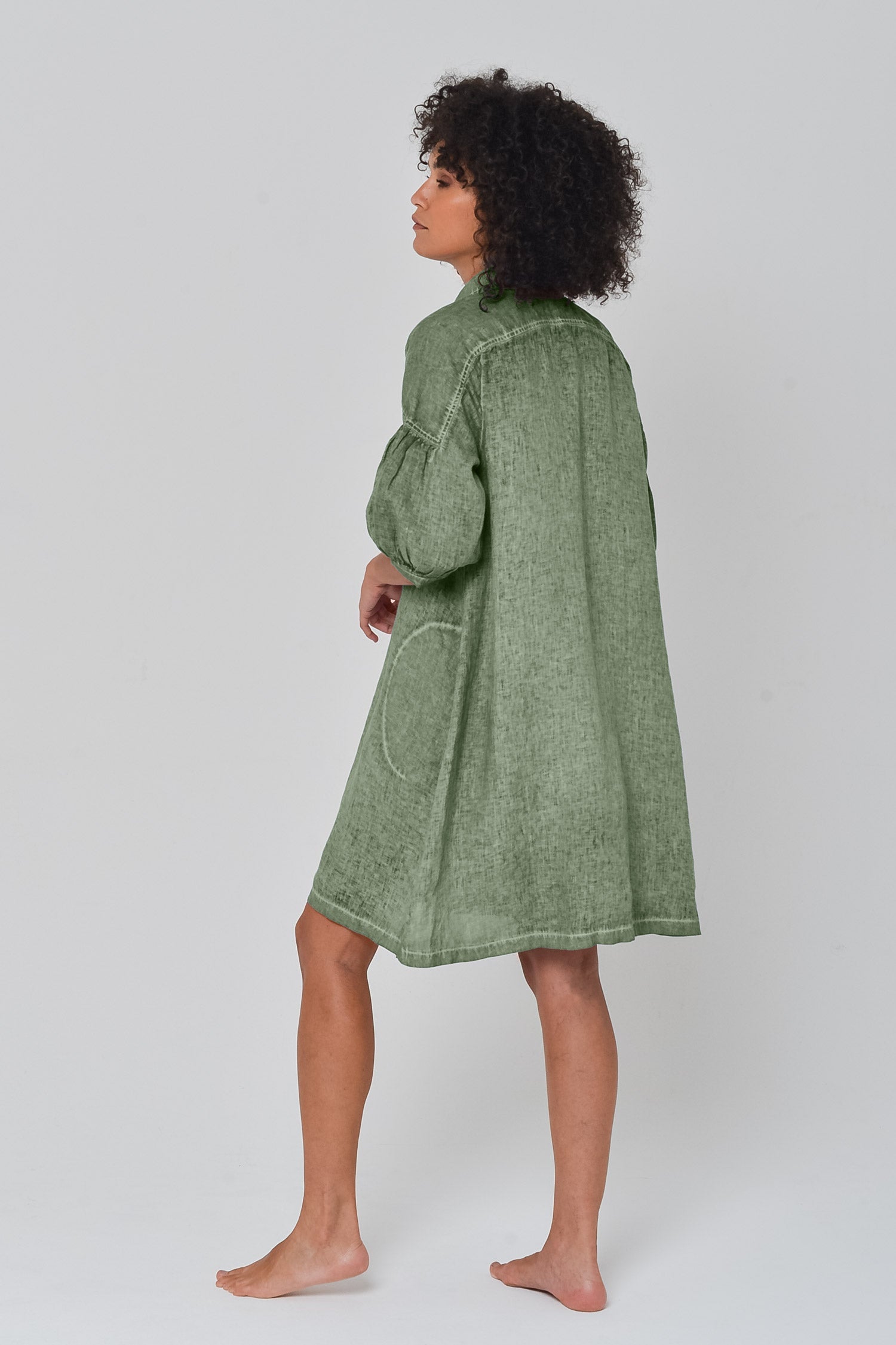 Day Off Linen Shirtdress in Palm