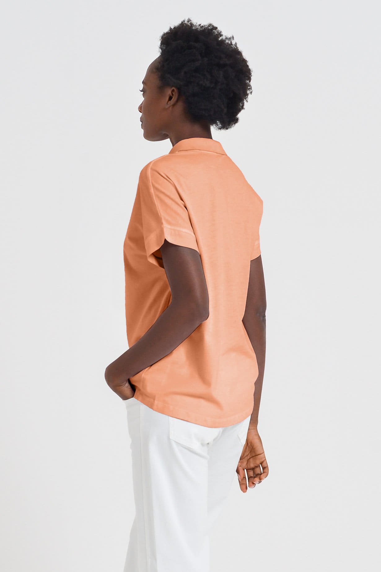 Drop Shoulder Polo Shirt - Albicocca - Polos