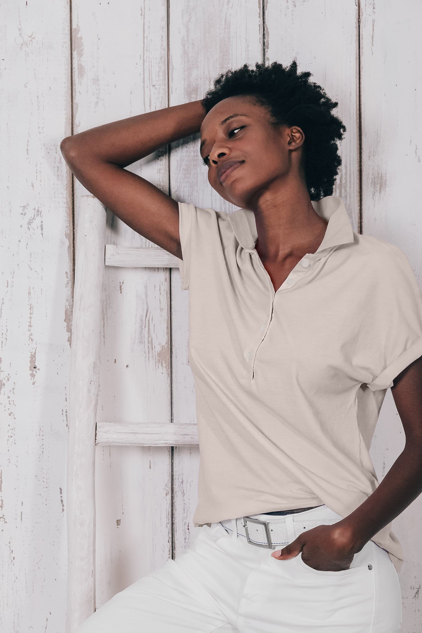 Drop Shoulder Polo Shirt - Canapa - Polos