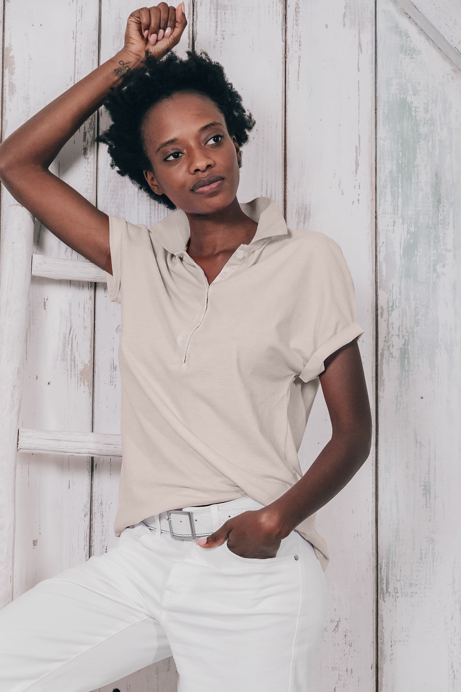 Drop Shoulder Polo Shirt - Canapa - Polos