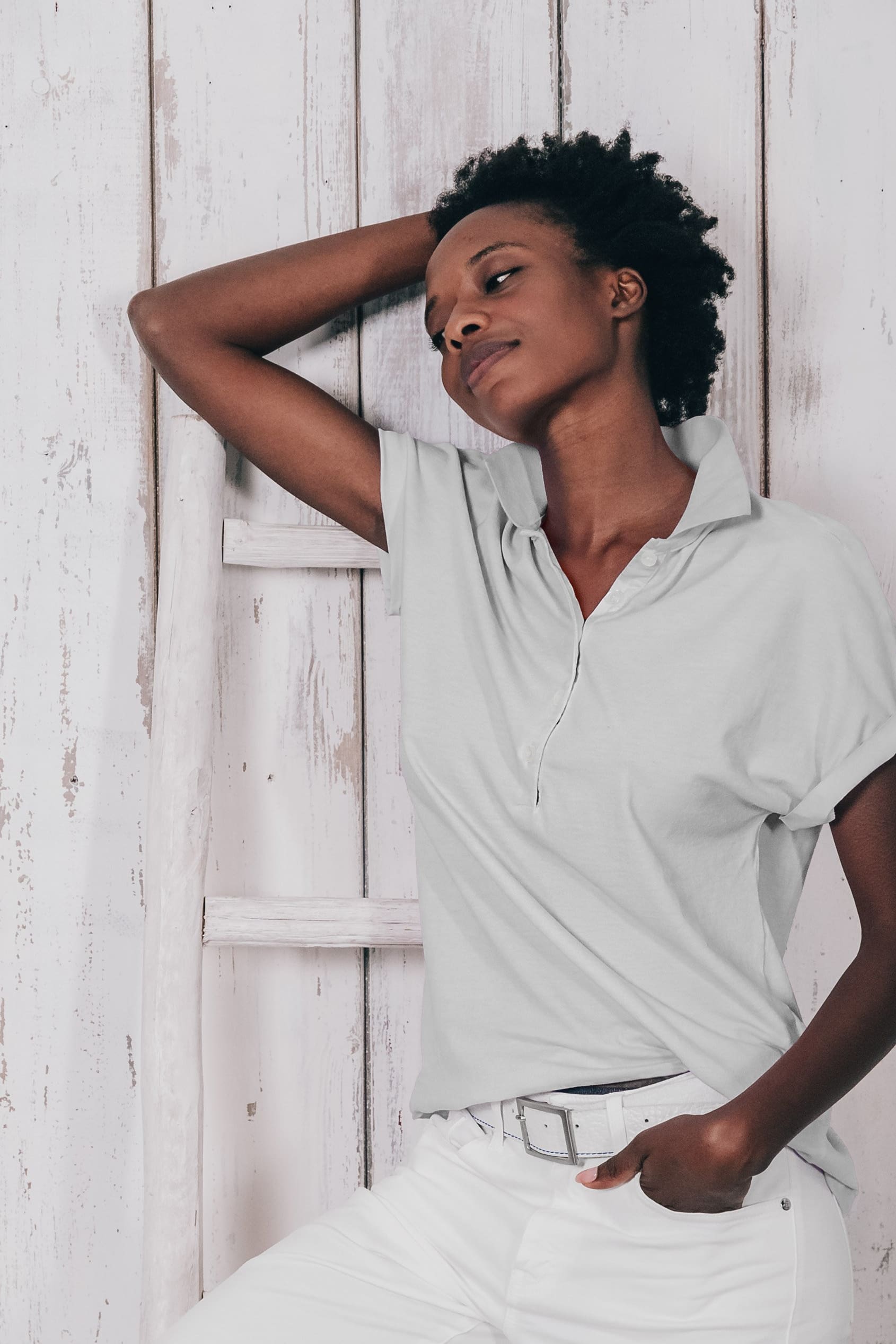 Drop Shoulder Polo Shirt - Marmo - Polos