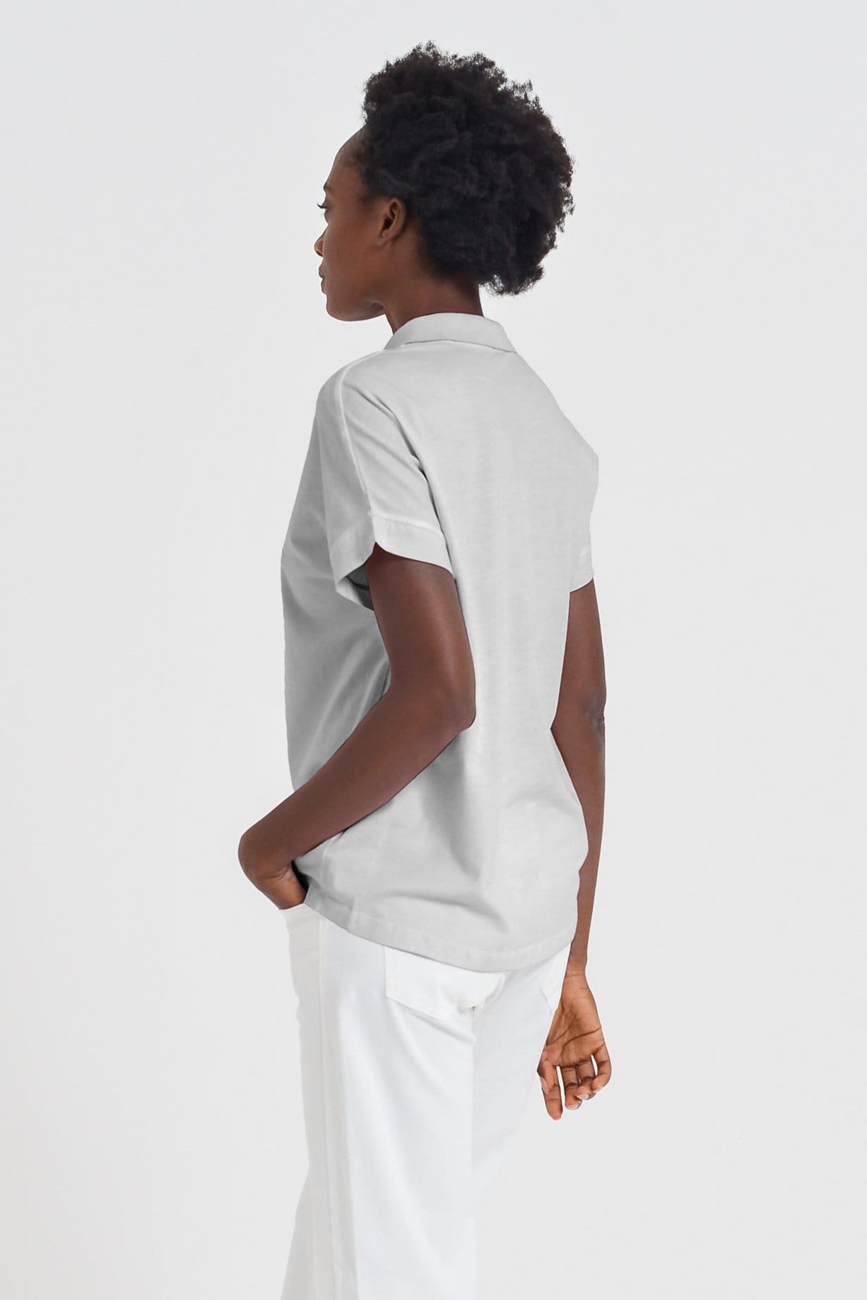 Drop Shoulder Polo Shirt - Marmo - Polos