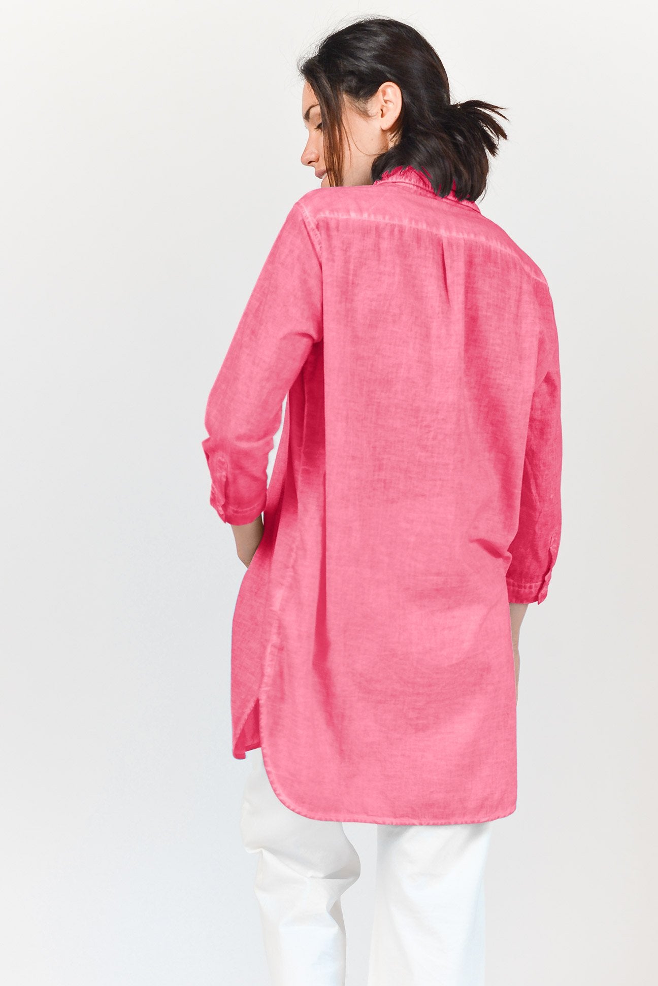 Effortless Voile Open Tunic - Azalea - Shirtdress