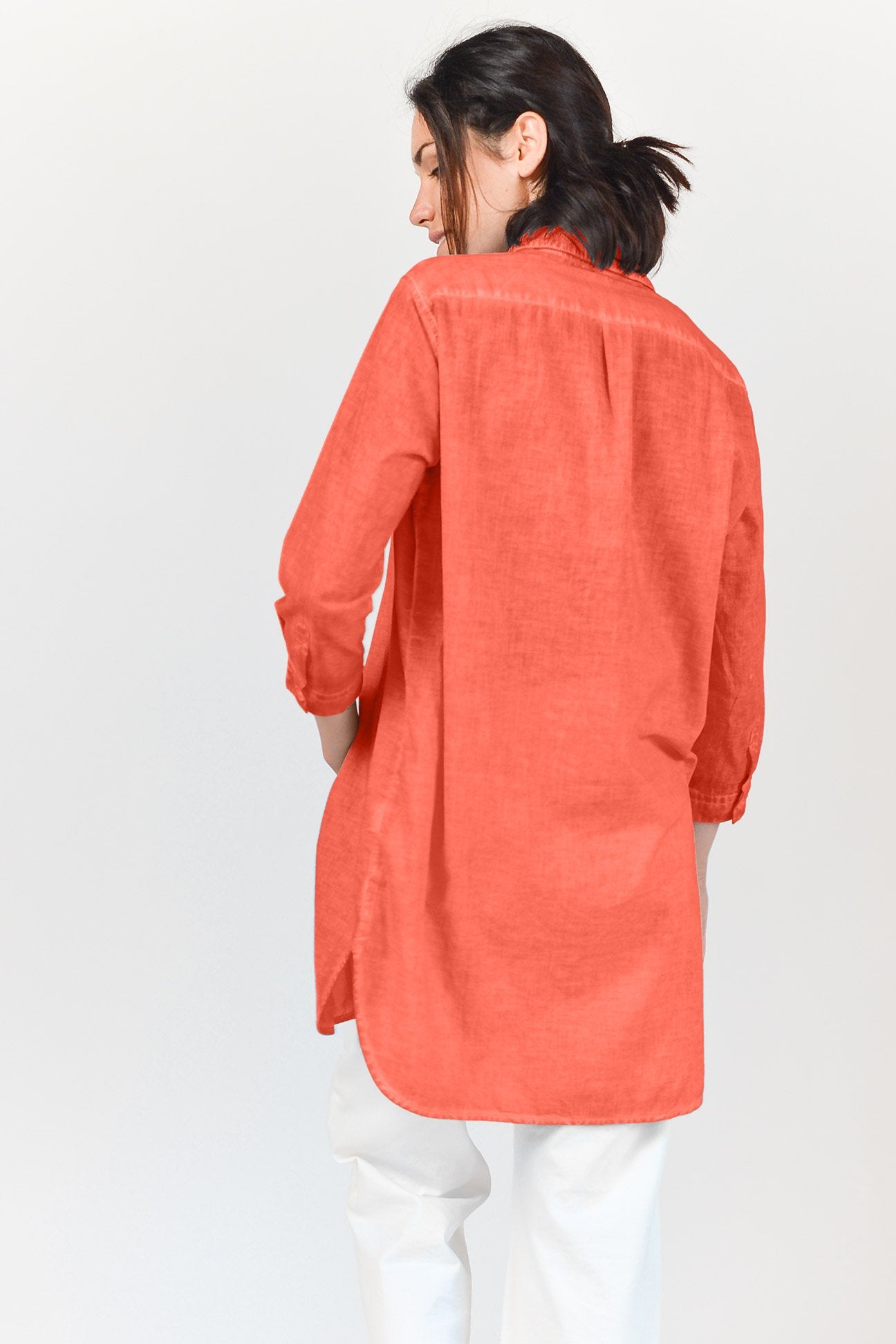 Effortless Voile Open Tunic - Corallo - Shirtdress