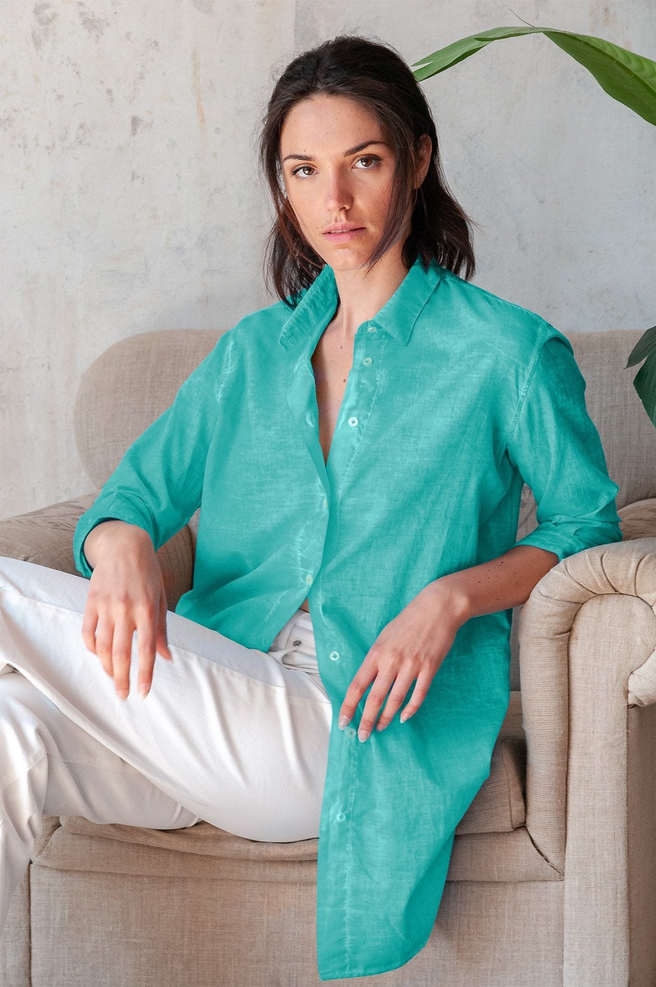 Effortless Voile Open Tunic - Paraggi - Shirtdress