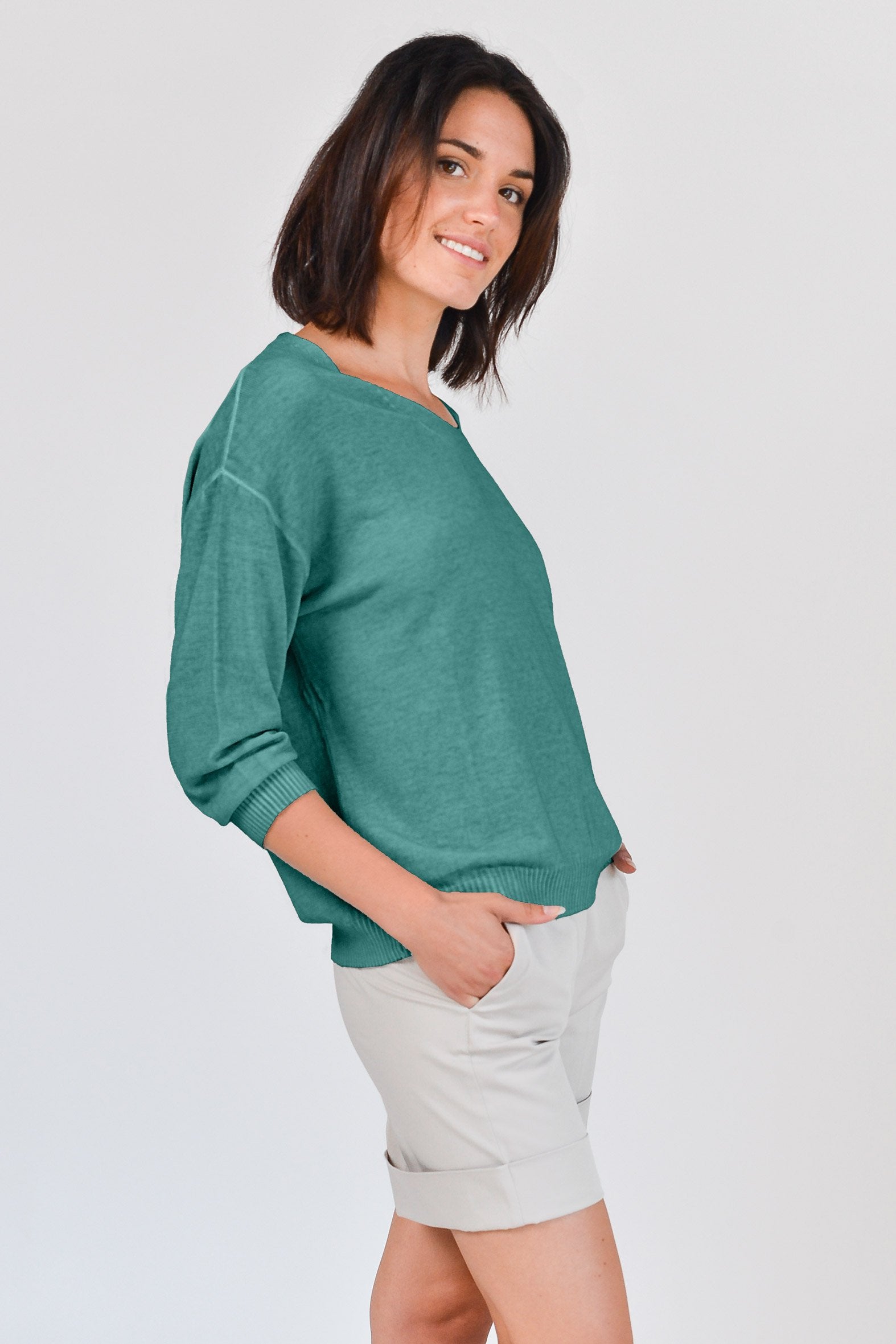 Egg Shaped Cotton Sweater - Bahama - Sweaters