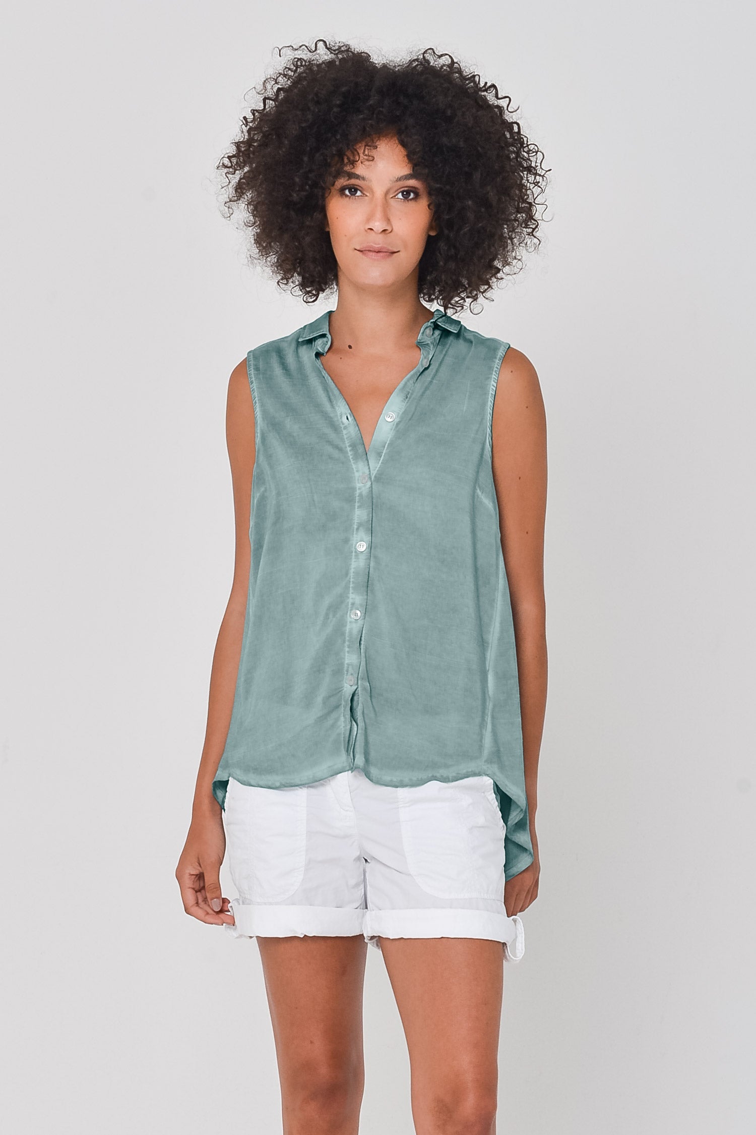 Folly Sleeveless Blouse in Shark - Shirts