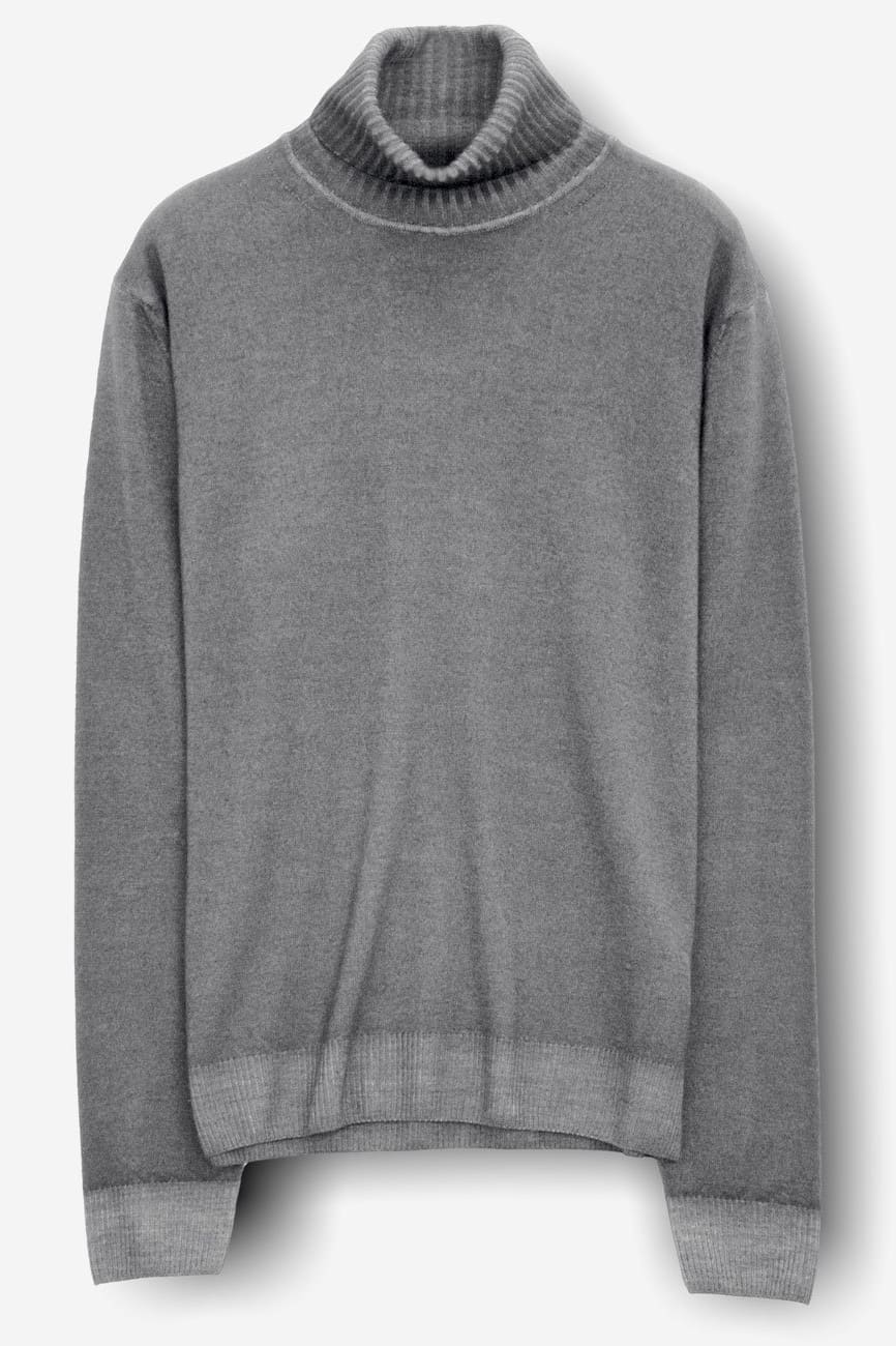 Haster - Silver Merino Turtleneck Sweater - Sweaters