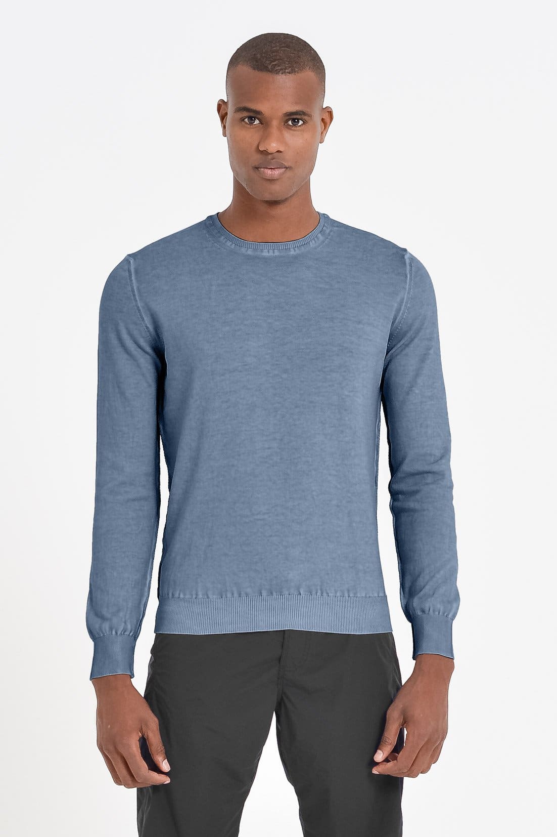 Lightweight Cotton Crew Neck Sweater - Jeans - Sweaters
