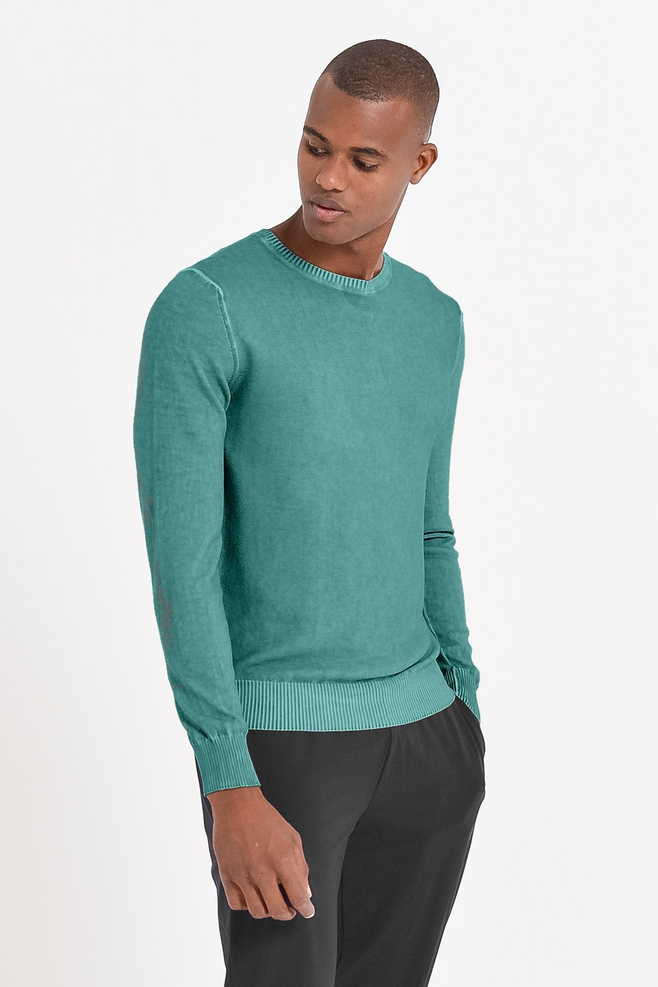 Lightweight Textured Crew Neck Sweater - Bahama - Sweaters