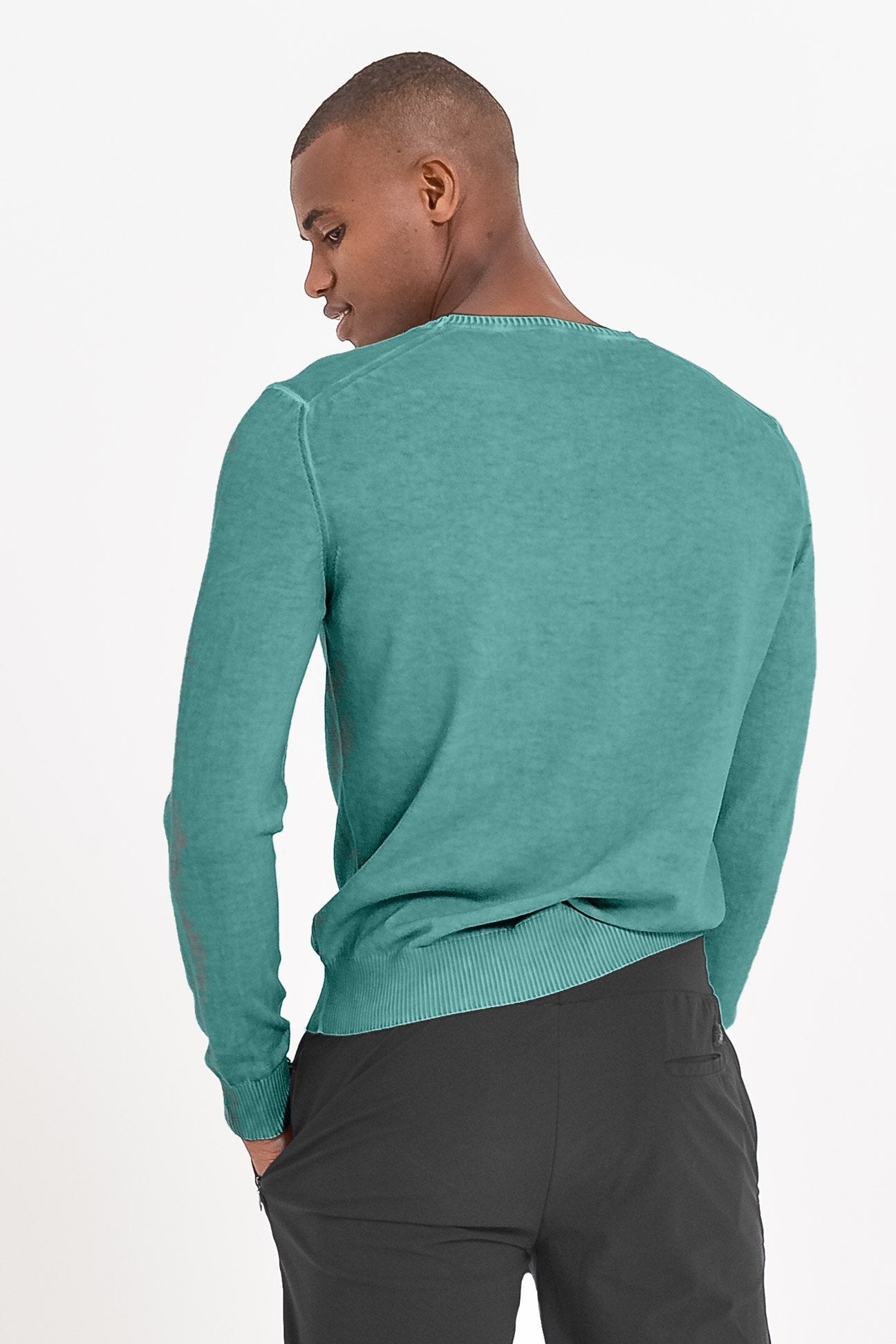 Lightweight Textured Crew Neck Sweater - Bahama - Sweaters