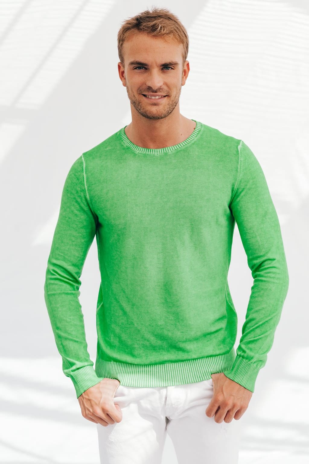 Lightweight Textured Crew Neck Sweater - Martinica -