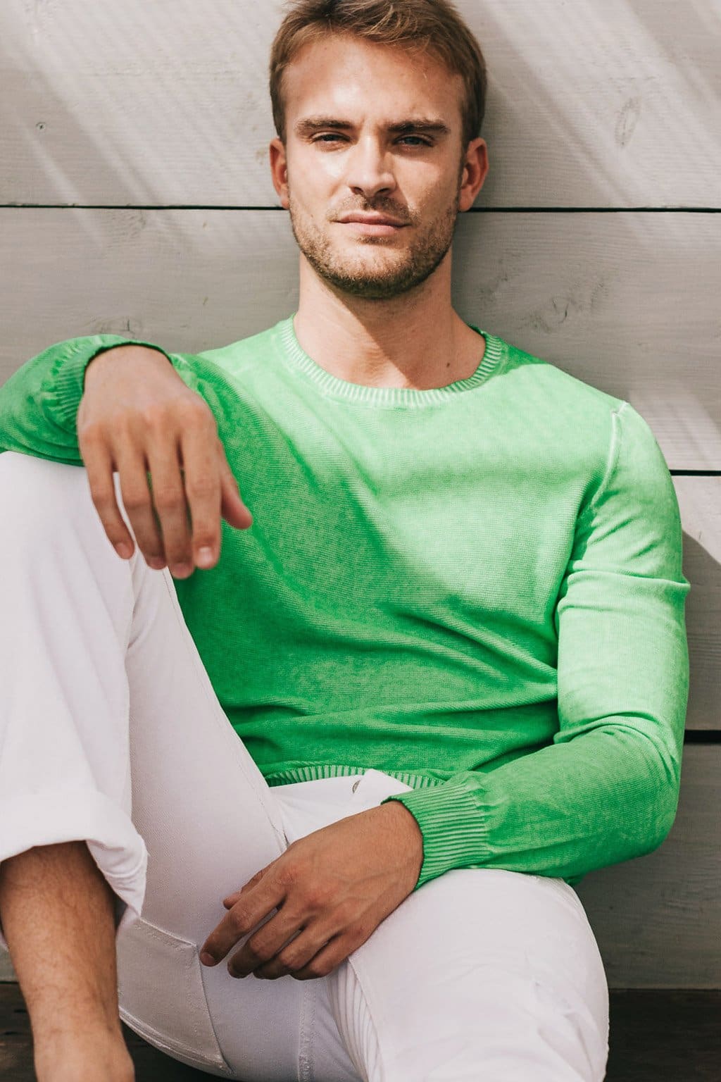 Lightweight Textured Crew Neck Sweater - Martinica -