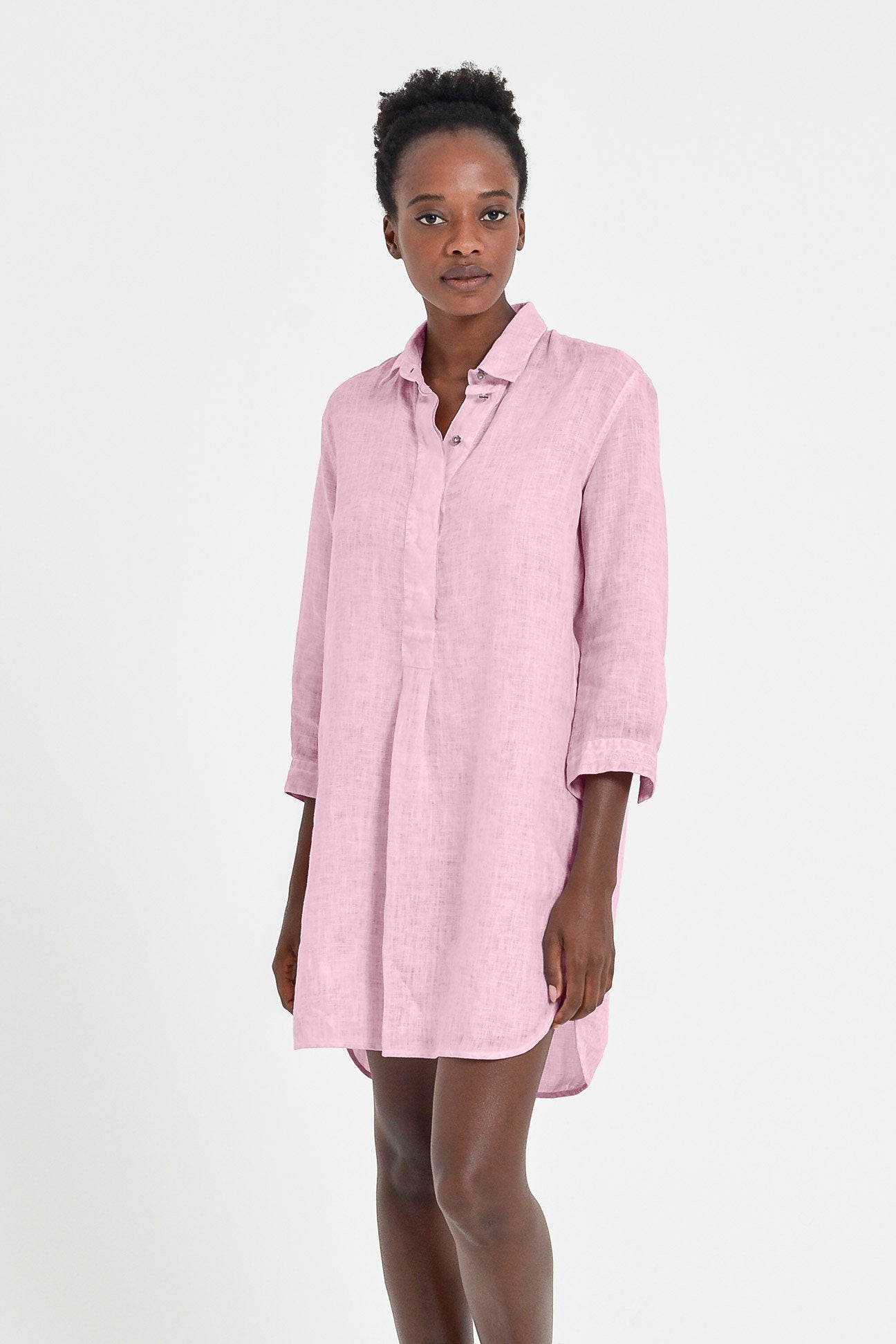 Linen Mini Shirtdress - Bali