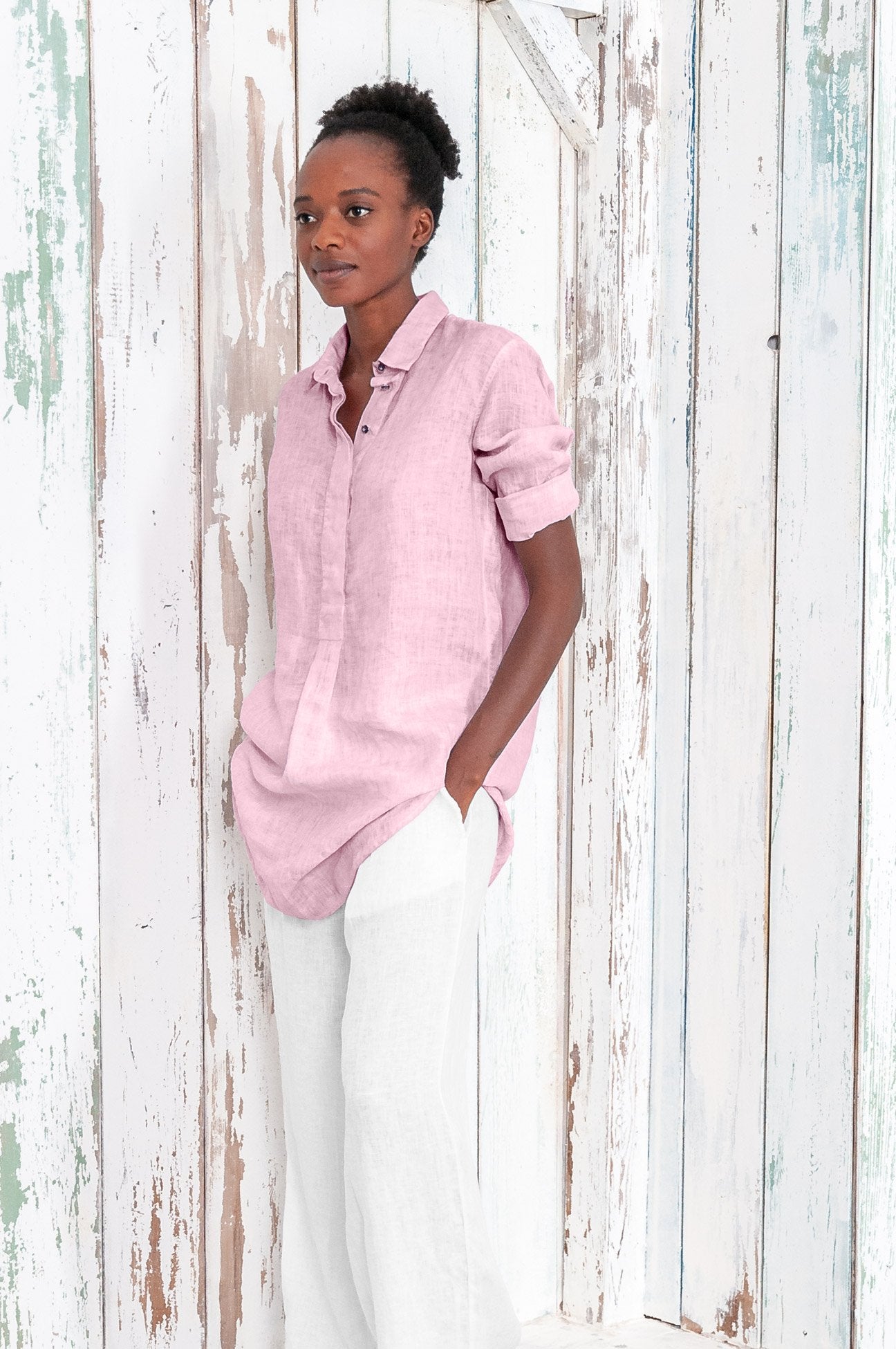 Linen Mini Shirtdress - Bali