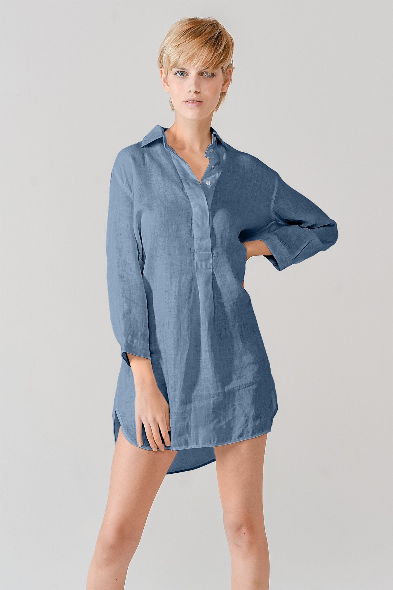 Linen Mini Shirtdress - Jeans - Shirts