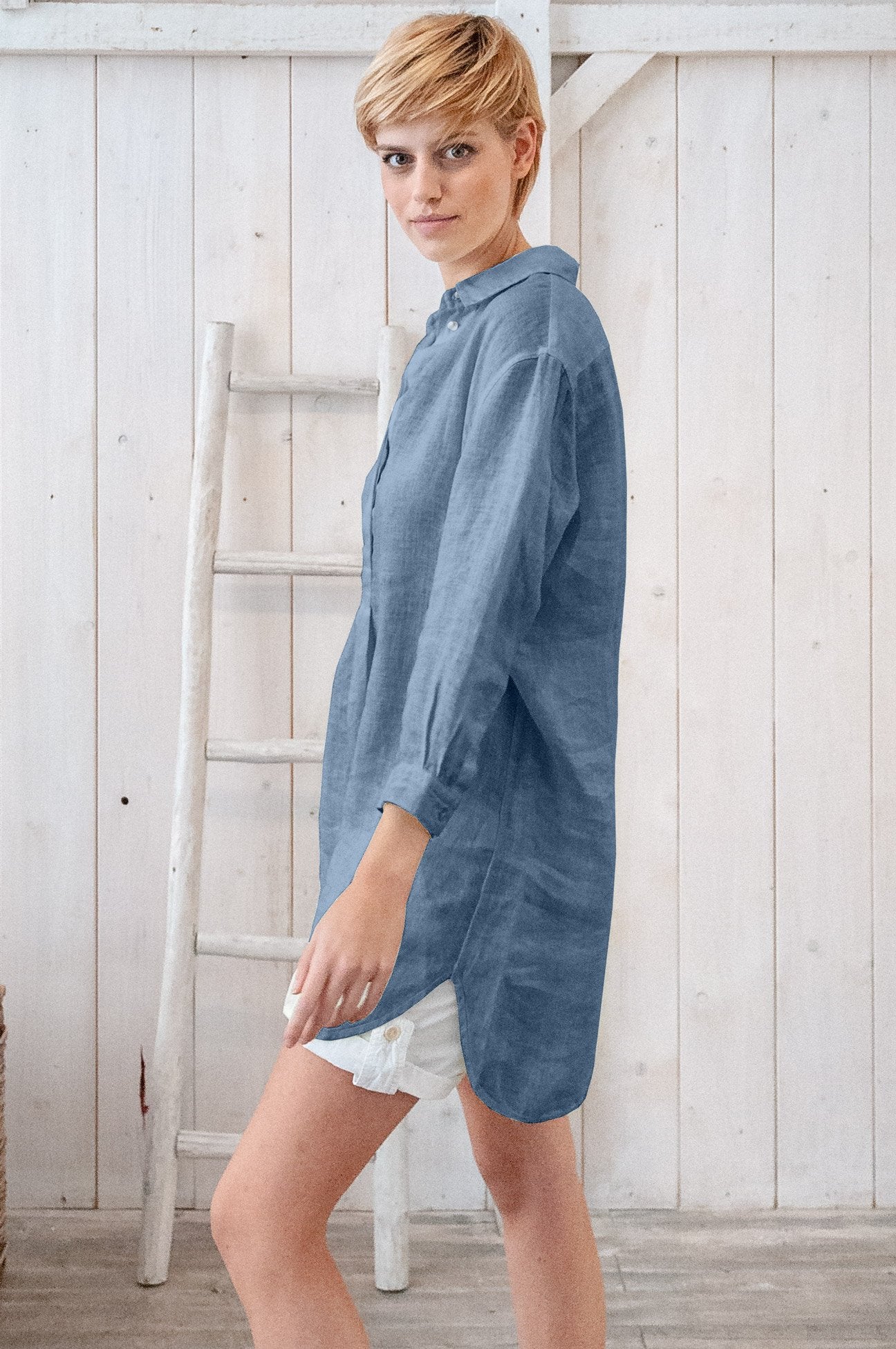 Linen Mini Shirtdress - Jeans - Shirts