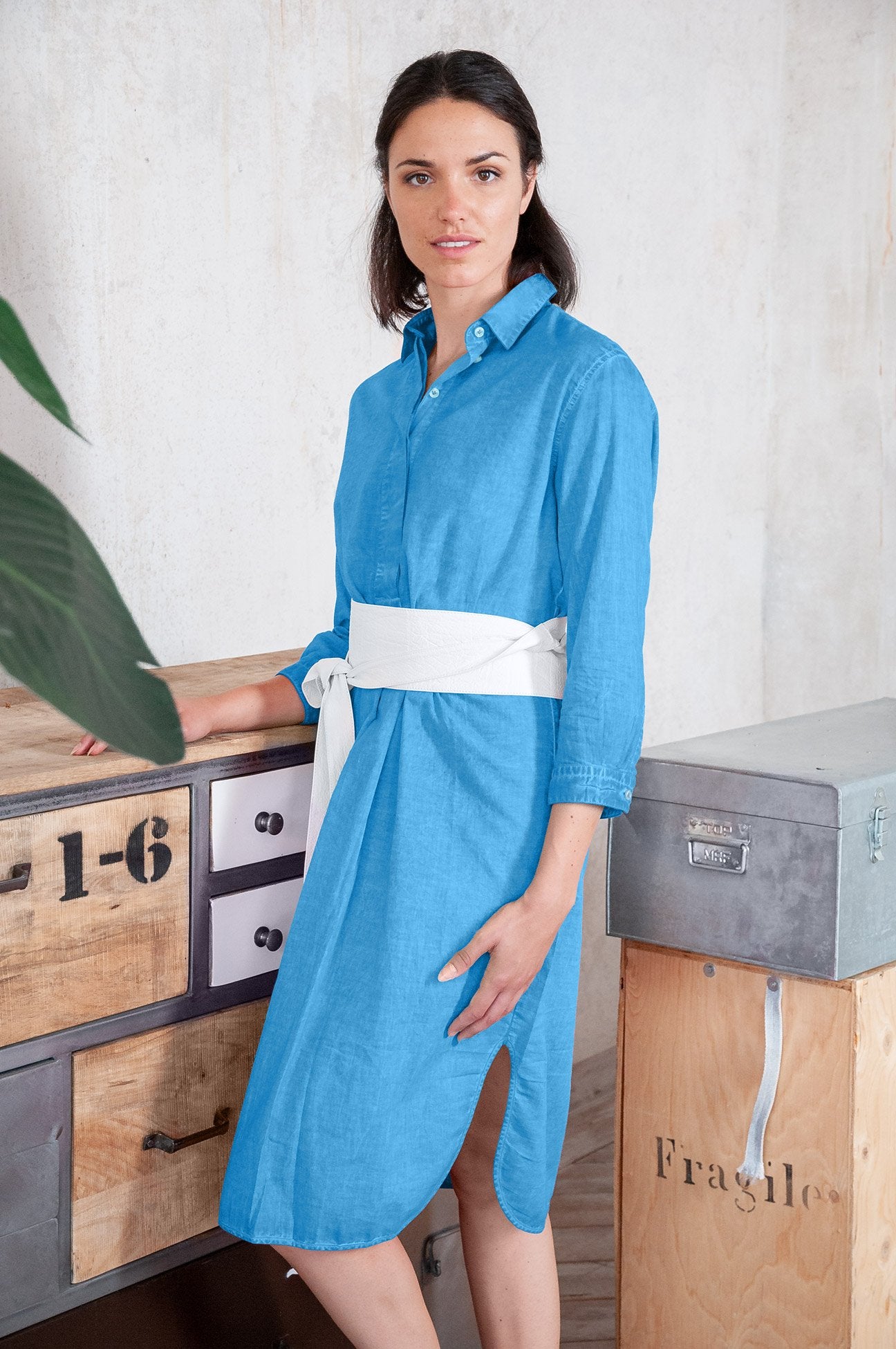 Long Cotton Voile Tunic - Lavezzi - Shirtdress