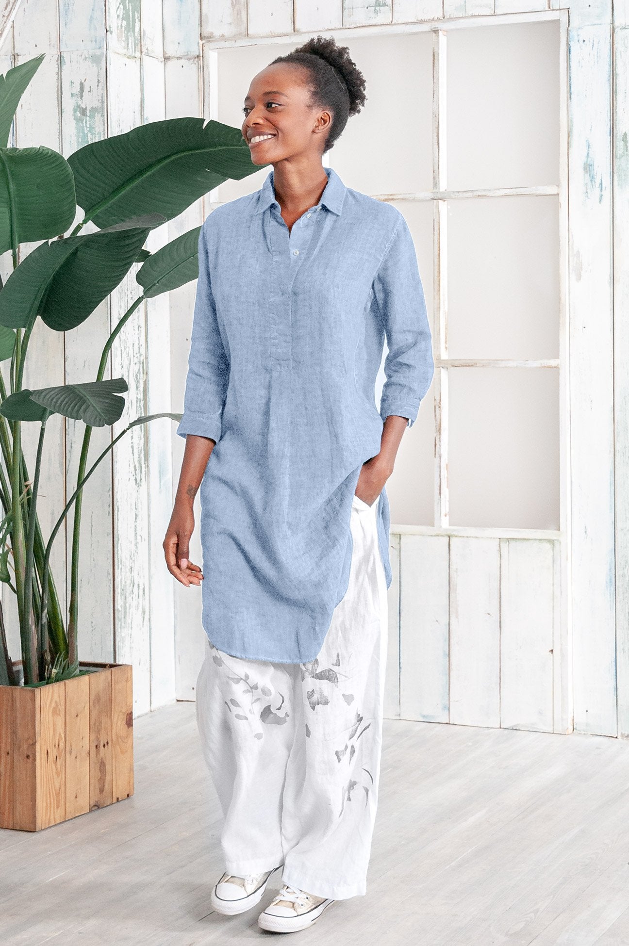 Long Linen Tunic - Fiji - Shirtdress