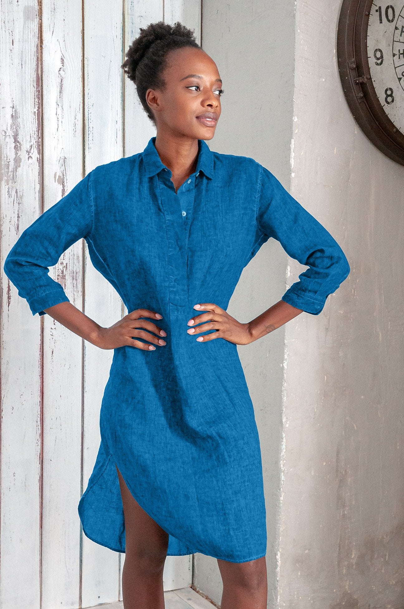 Long Linen Tunic - Mistral - Shirtdress