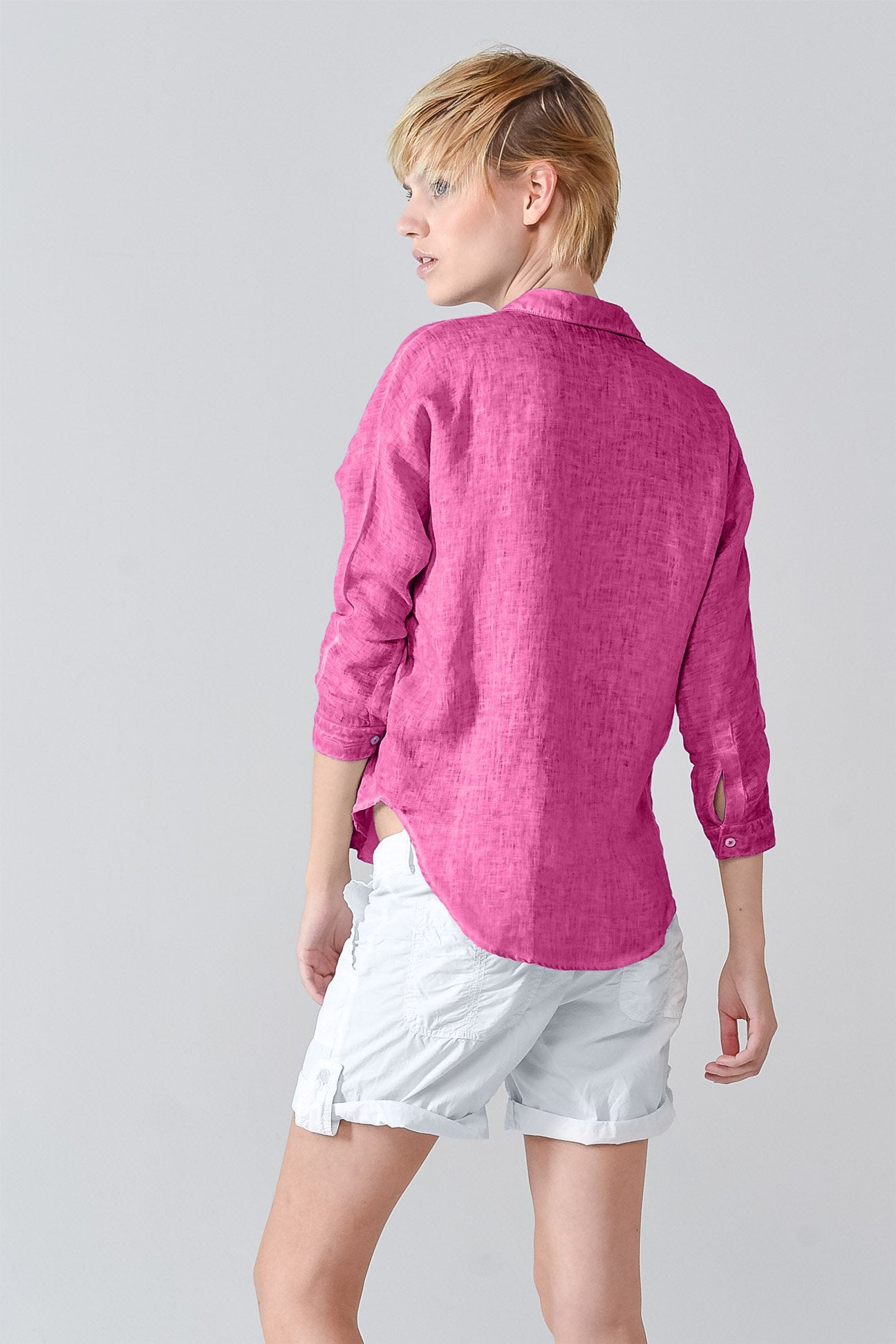 Loose Fit Linen Blouse - Azalea - Shirts
