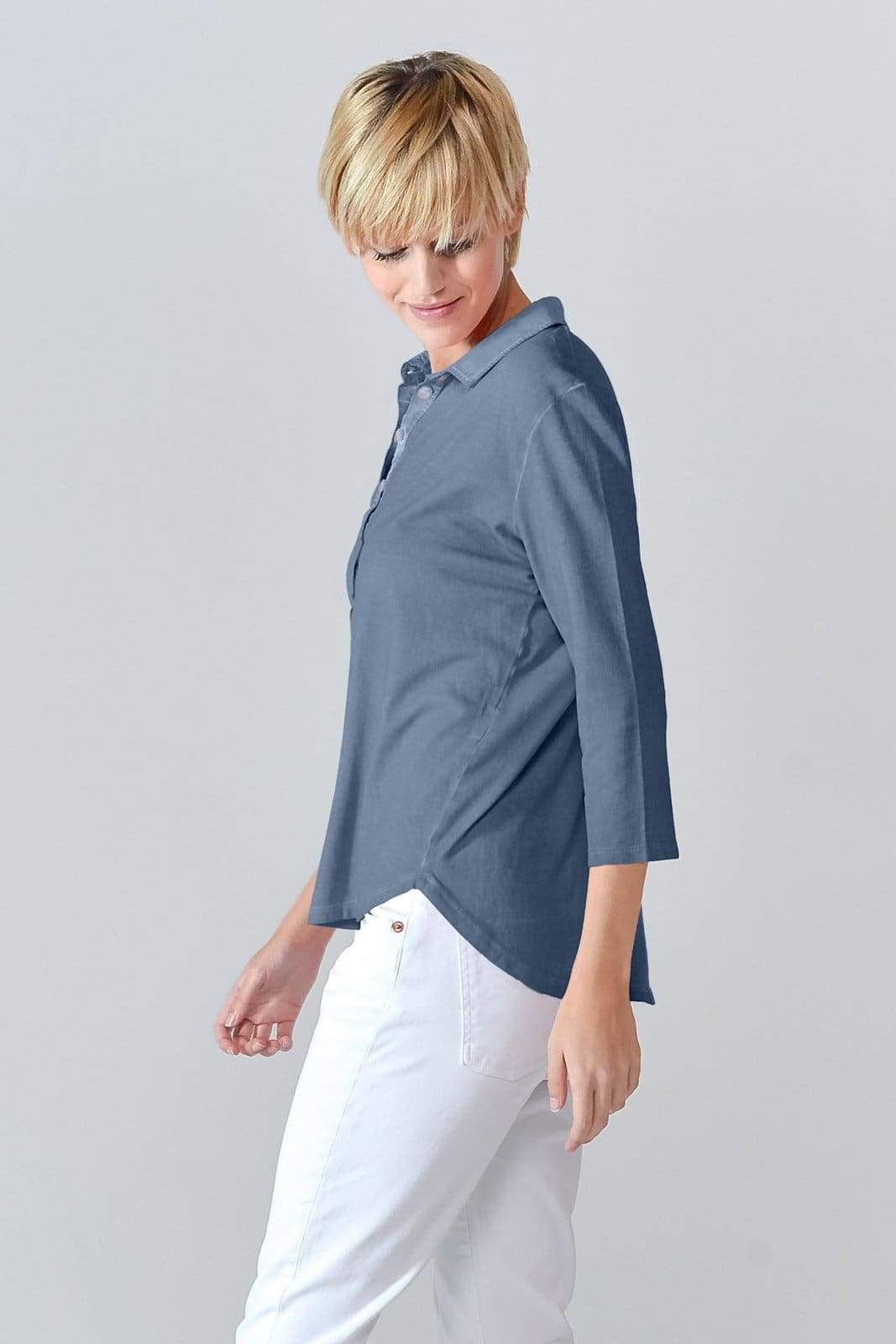 Loose Fit Piquet Polo Shirt - Jeans - Polos