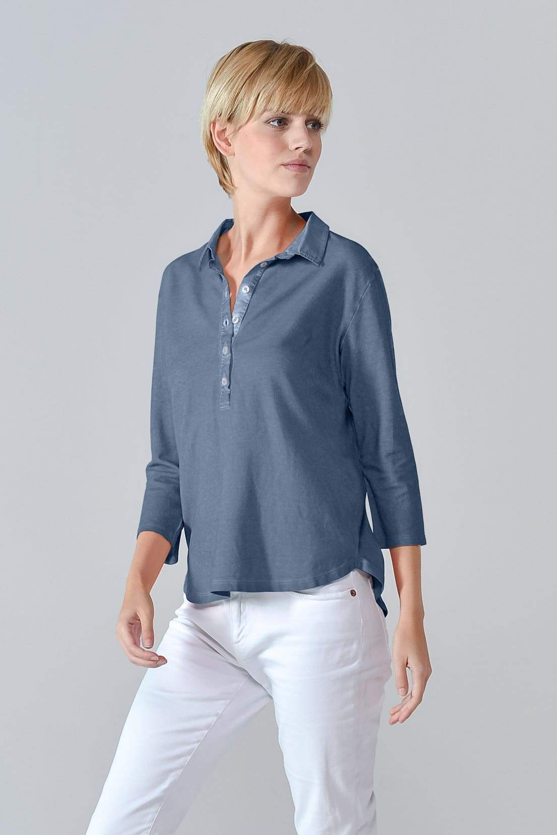 Loose Fit Piquet Polo Shirt - Jeans - Polos