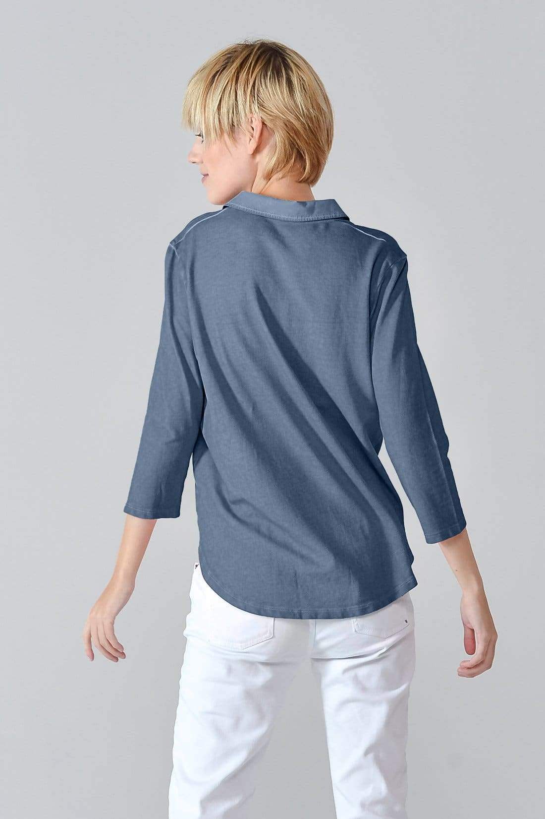 Loose Fit Piquet Polo Shirt - Jeans - Polos