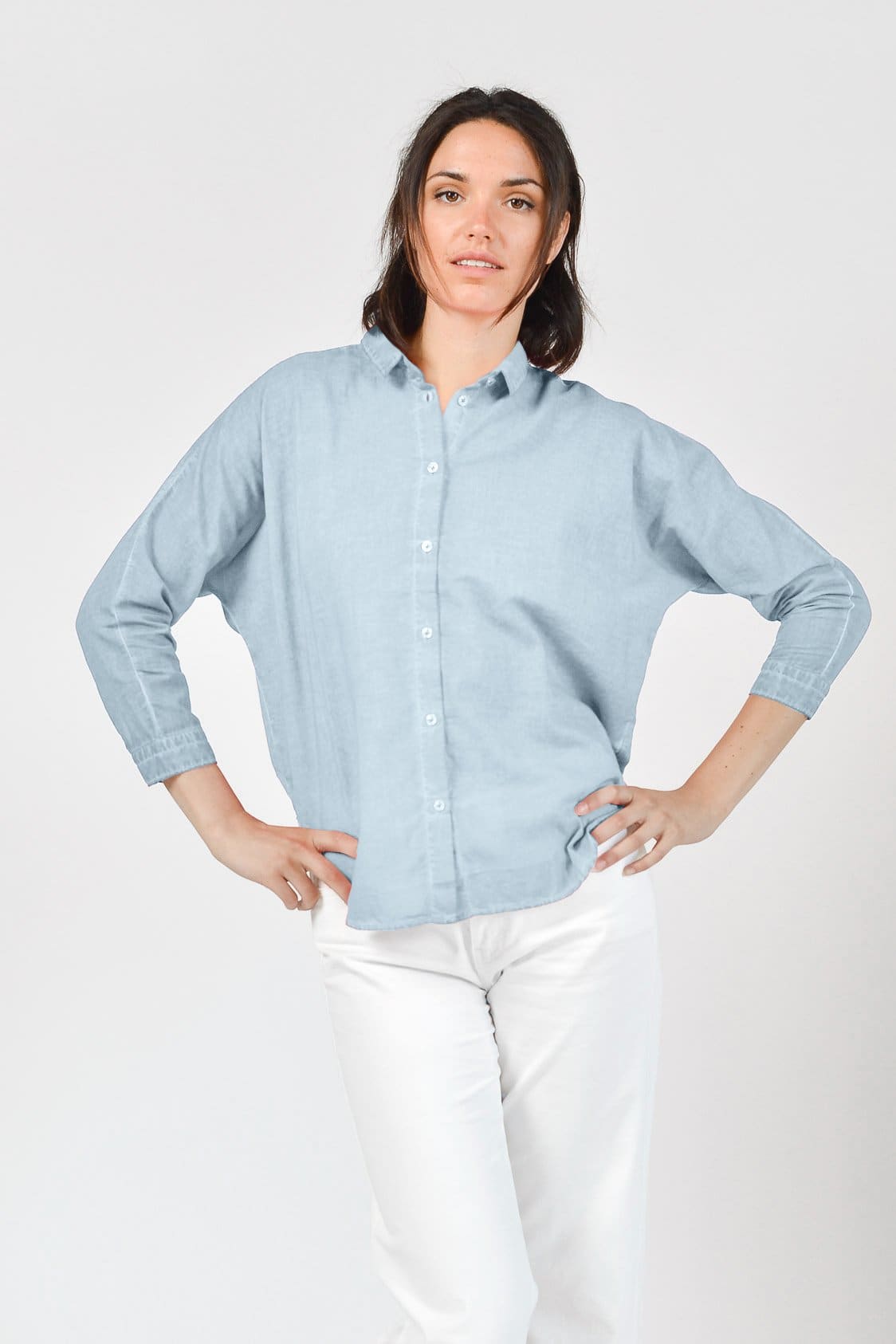 Loose Fit Stretch Poplin Blouse - Anice - Shirts
