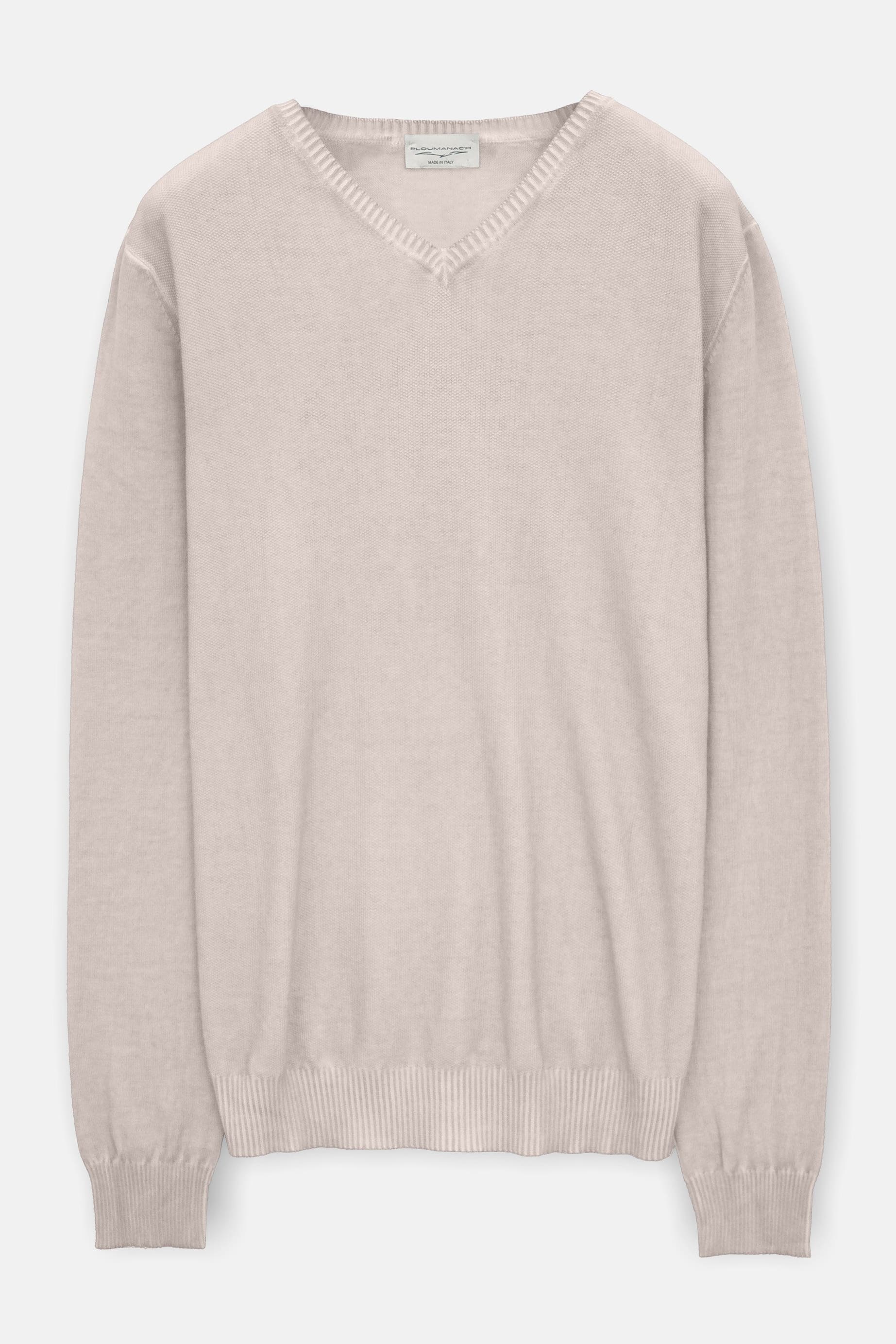 Micro Waffle V-Neck Sweater - Canapa - Sweaters