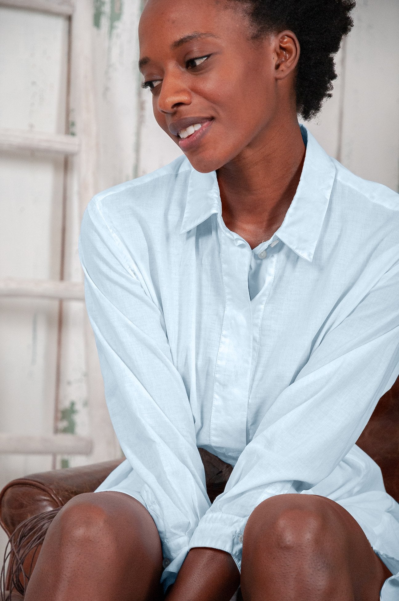 Midi Length Voile Tunic - Anice - Shirtdress