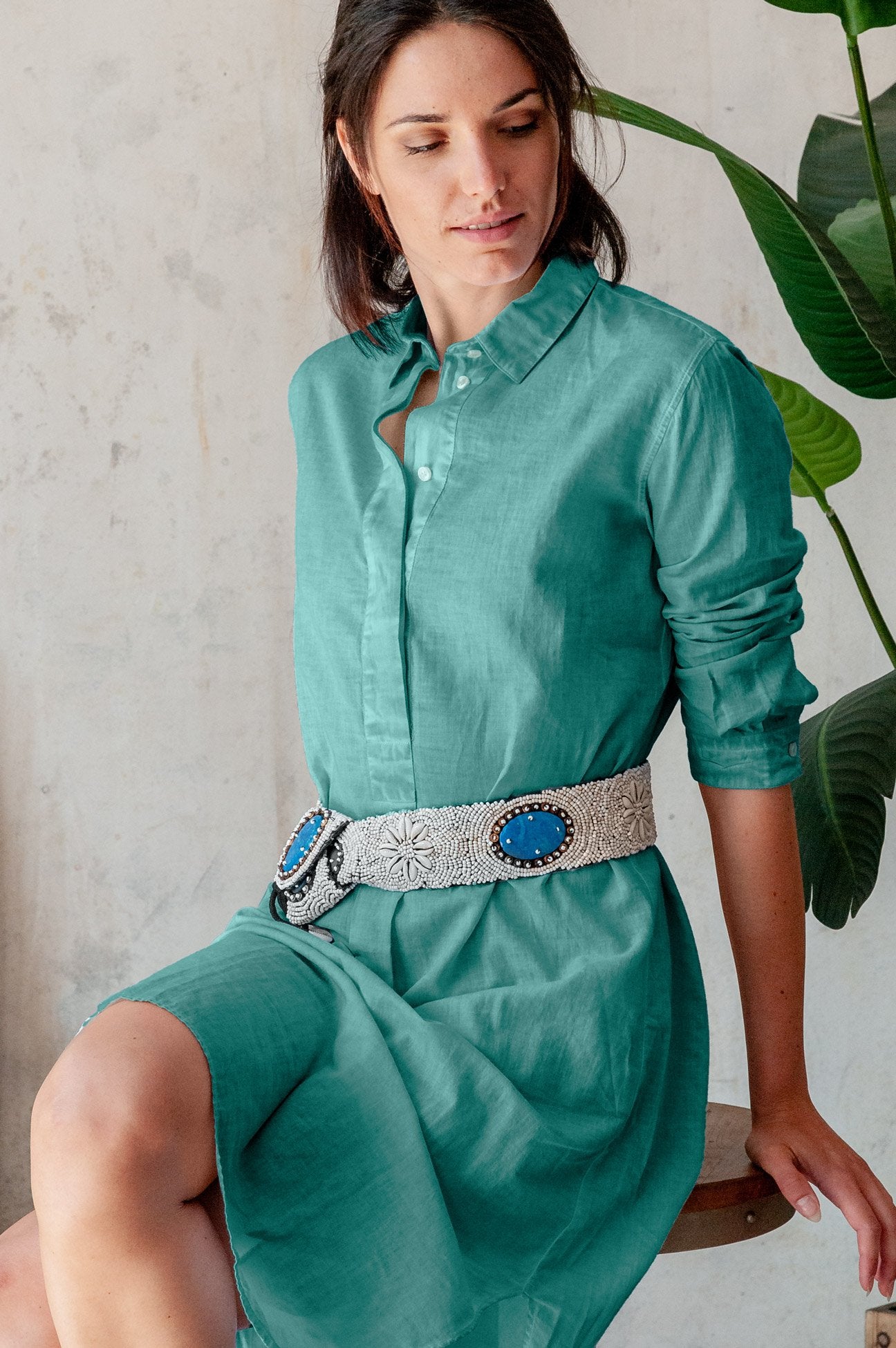 Midi Length Voile Tunic - Bahama - Shirtdress