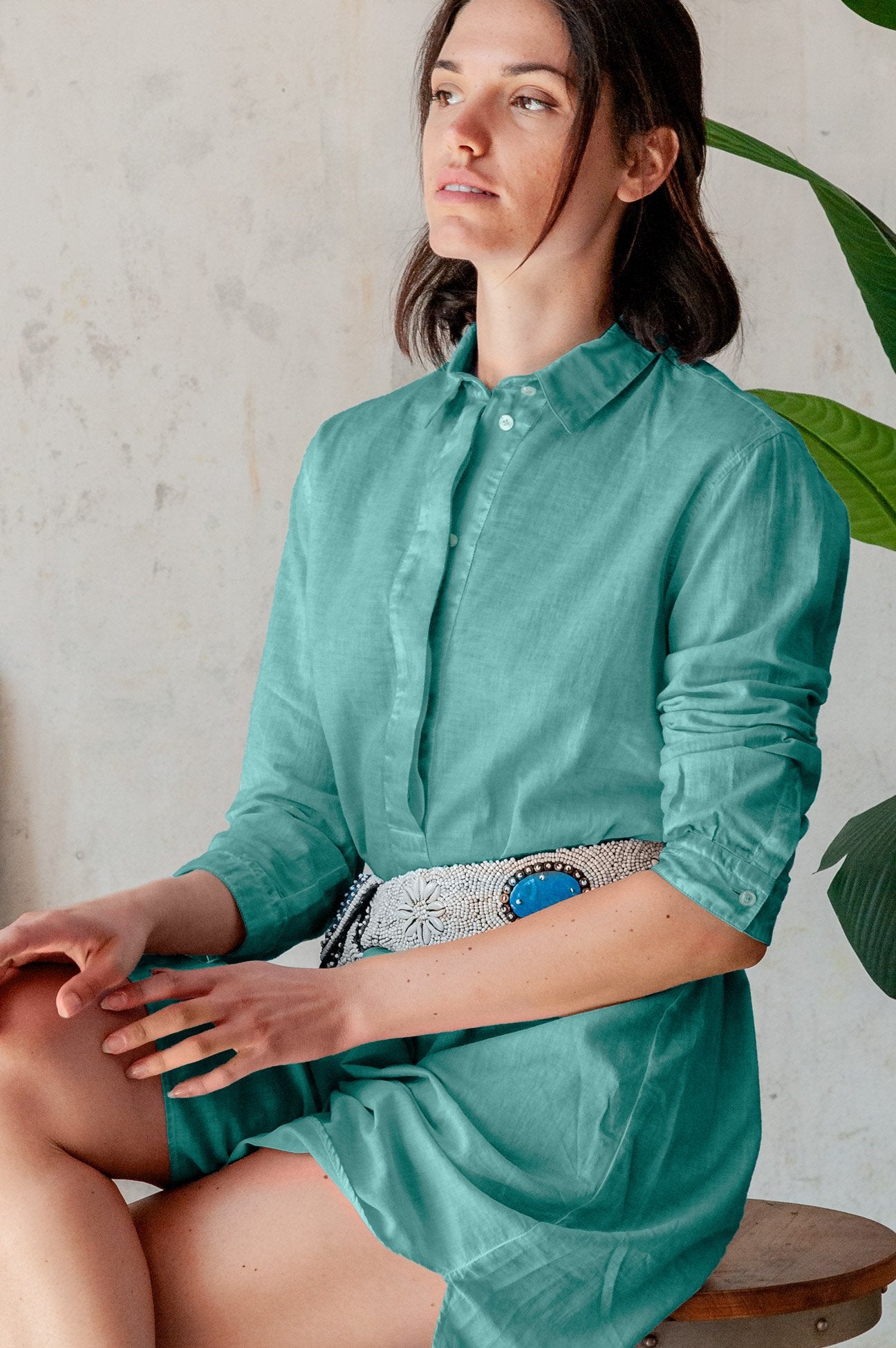 Midi Length Voile Tunic - Bahama - Shirtdress