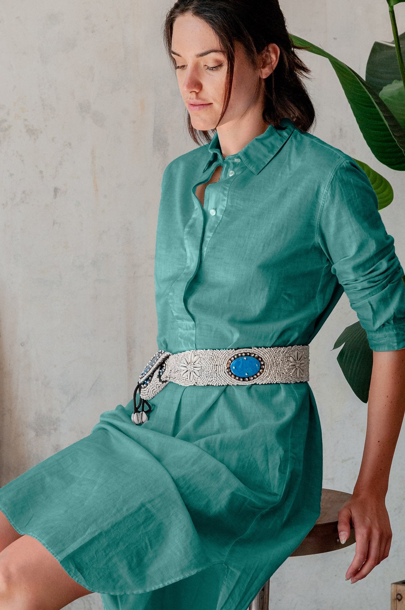 Midi Length Voile Tunic - Bahama - Shirtdress